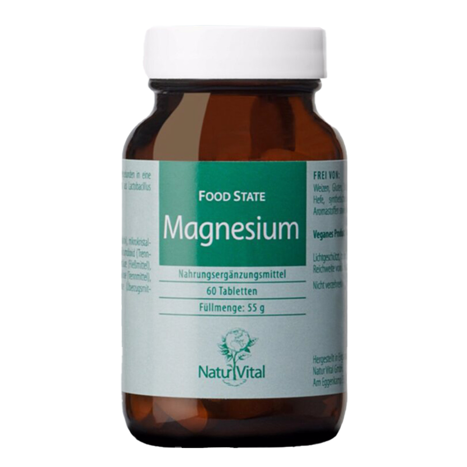 Magnesium von Natur Vital beinhaltet 60 Tabletten