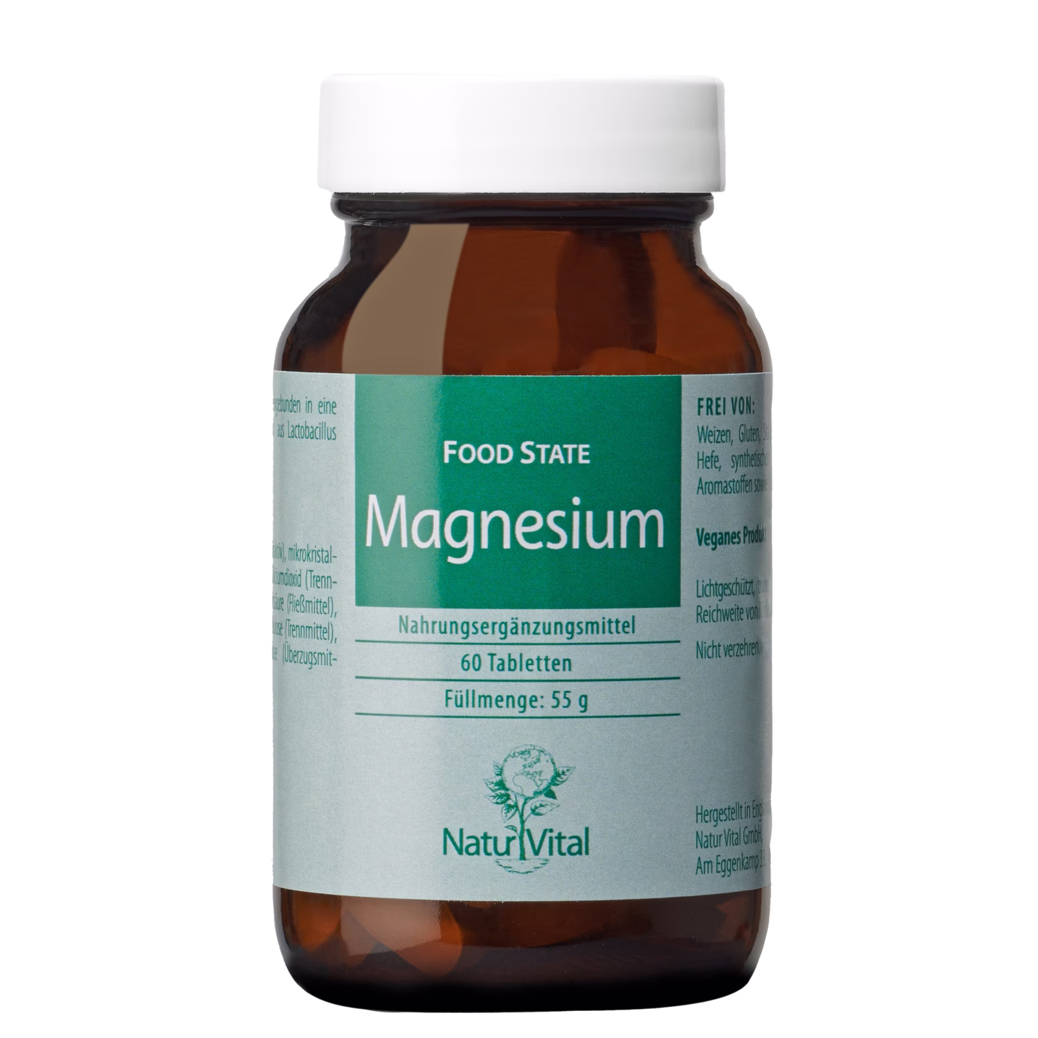 Magnesium von Natur Vital beinhaltet 60 Tabletten
