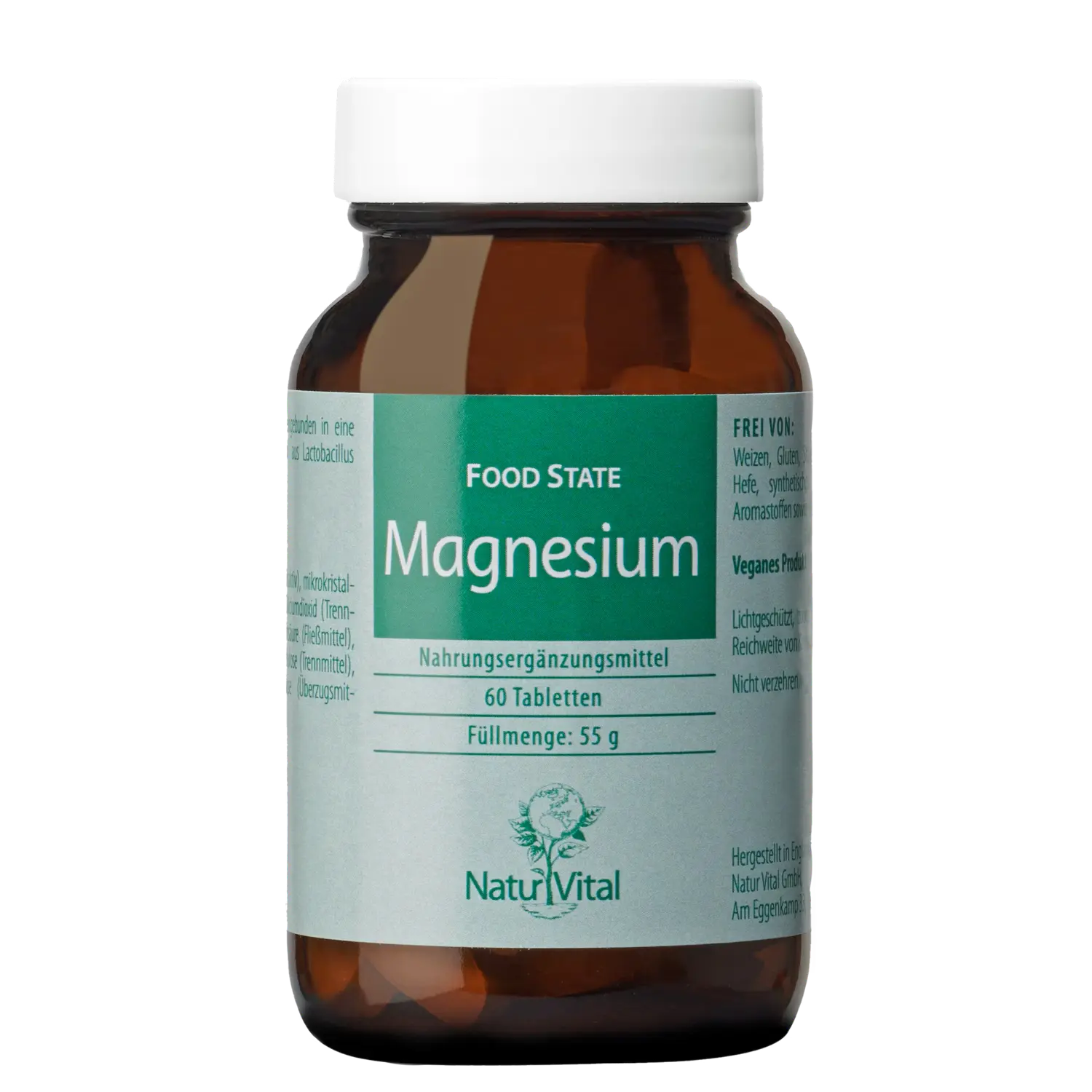 Magnesium von Natur Vital beinhaltet 60 Tabletten