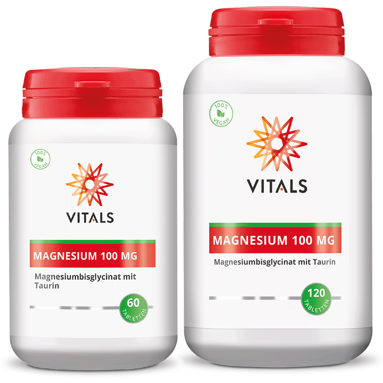 Magnesiumbisglycinat von Vitals in 2 Größen große und kleine Dose Magnesiumbisglycinat von Vitals