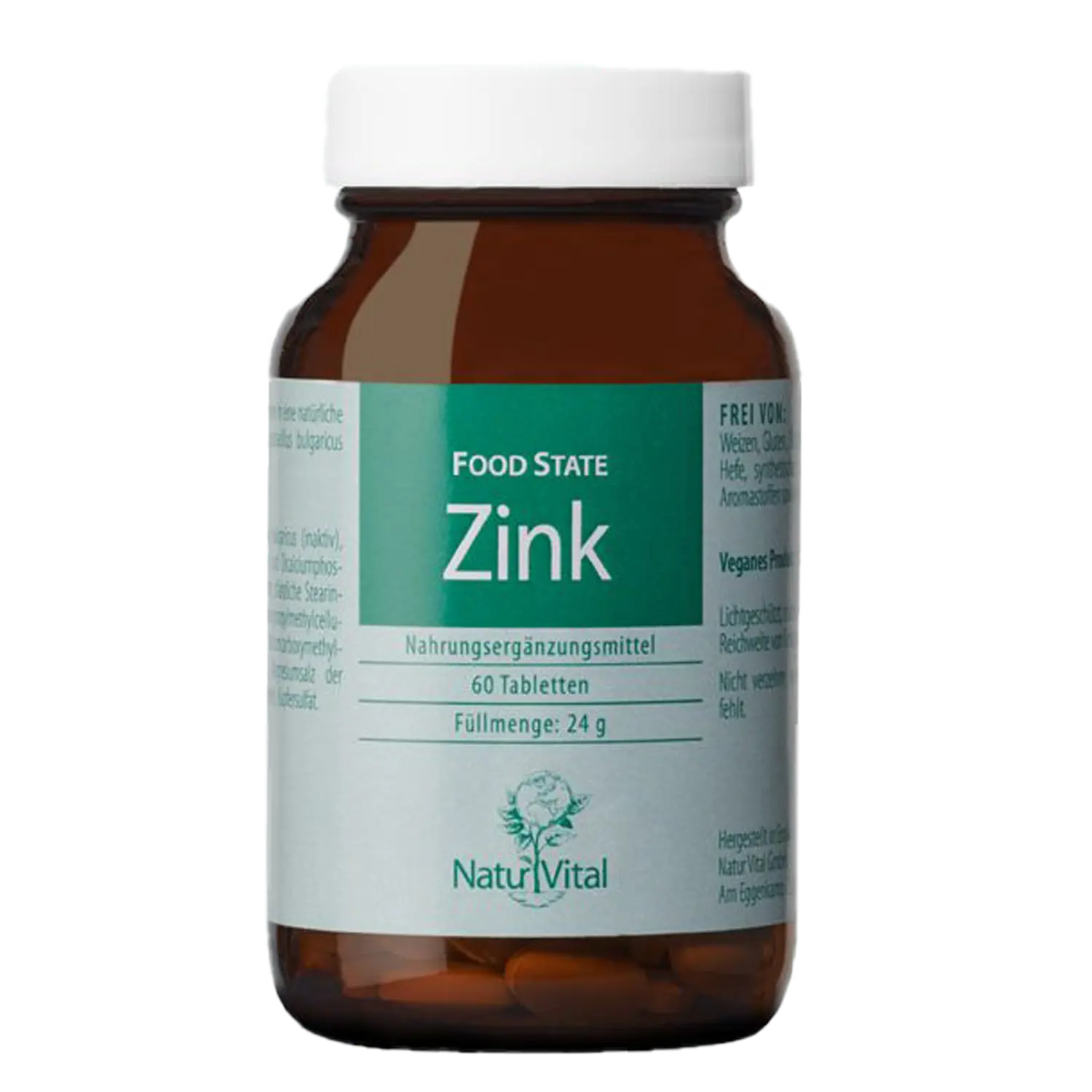 Zink von Natur Vital beinhaltet 60 Tabletten
