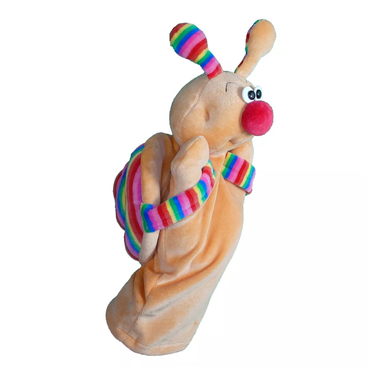 Snail hand puppet with colourful snail shell