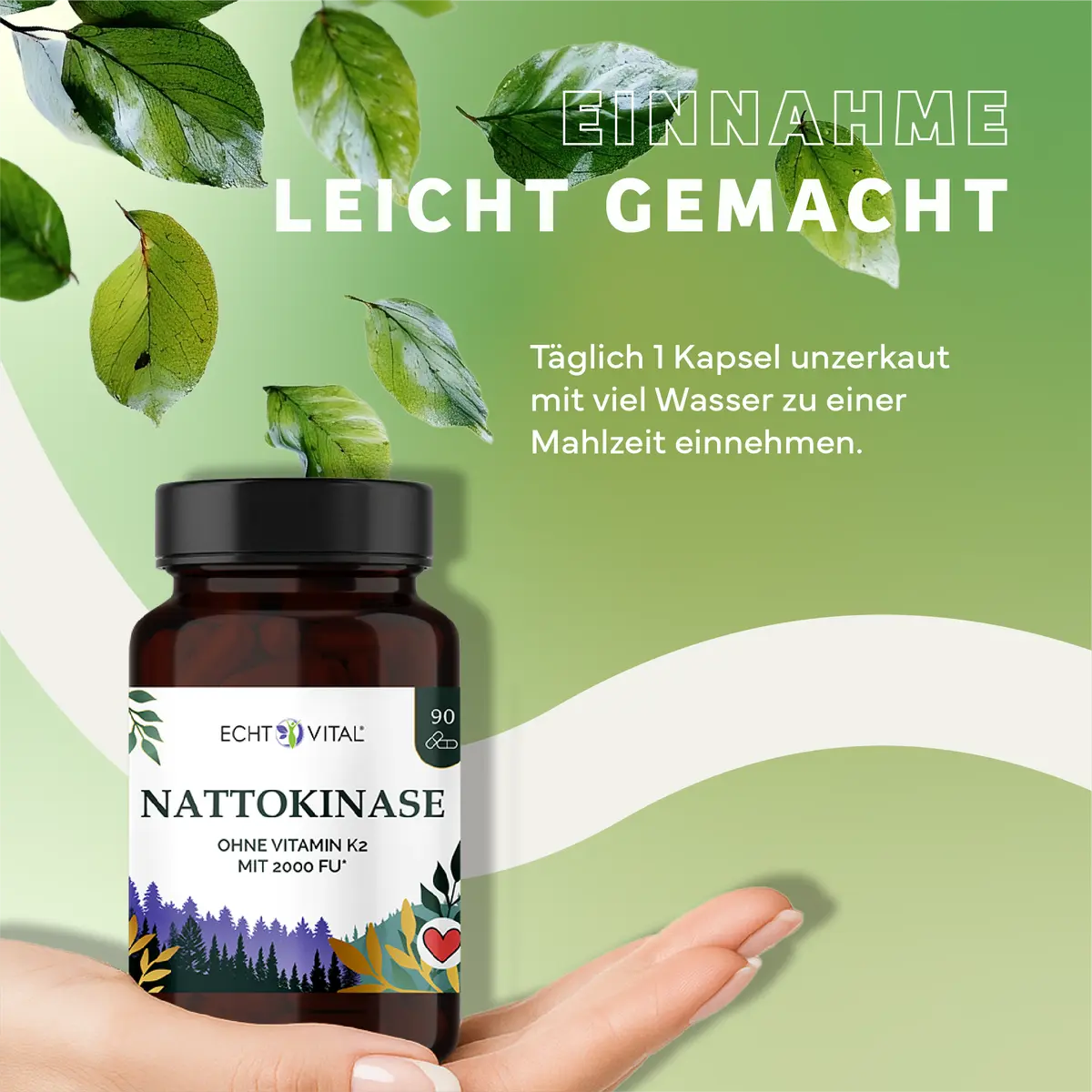 Echt Vital Nattokinase Kapseln 2.000 FU, 90 Kapseln  EAN: 4260635732639