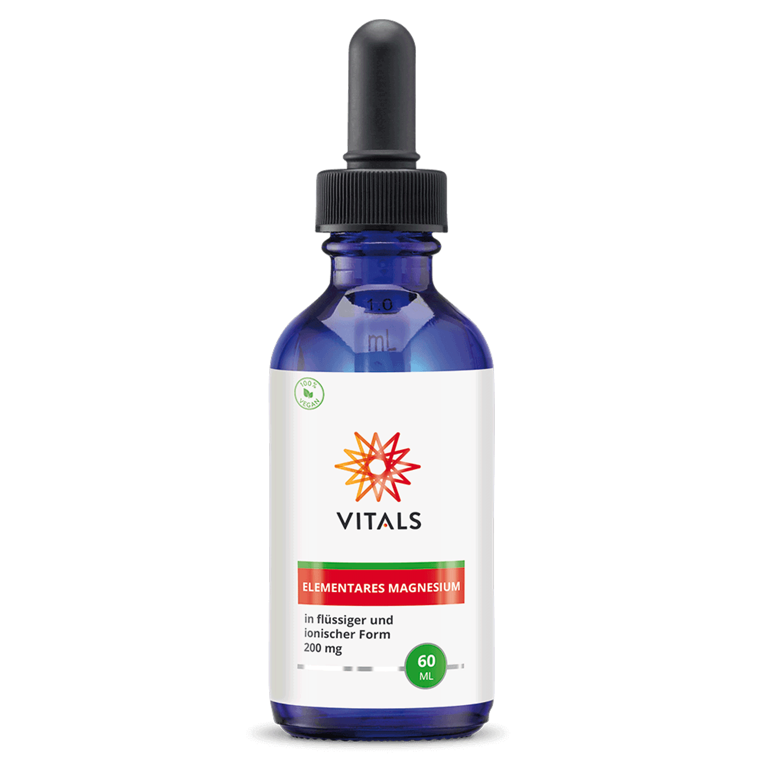 Elementares Magnesium flüssig von Vitals Blaue Pipettenflasche elemantares Magnesium