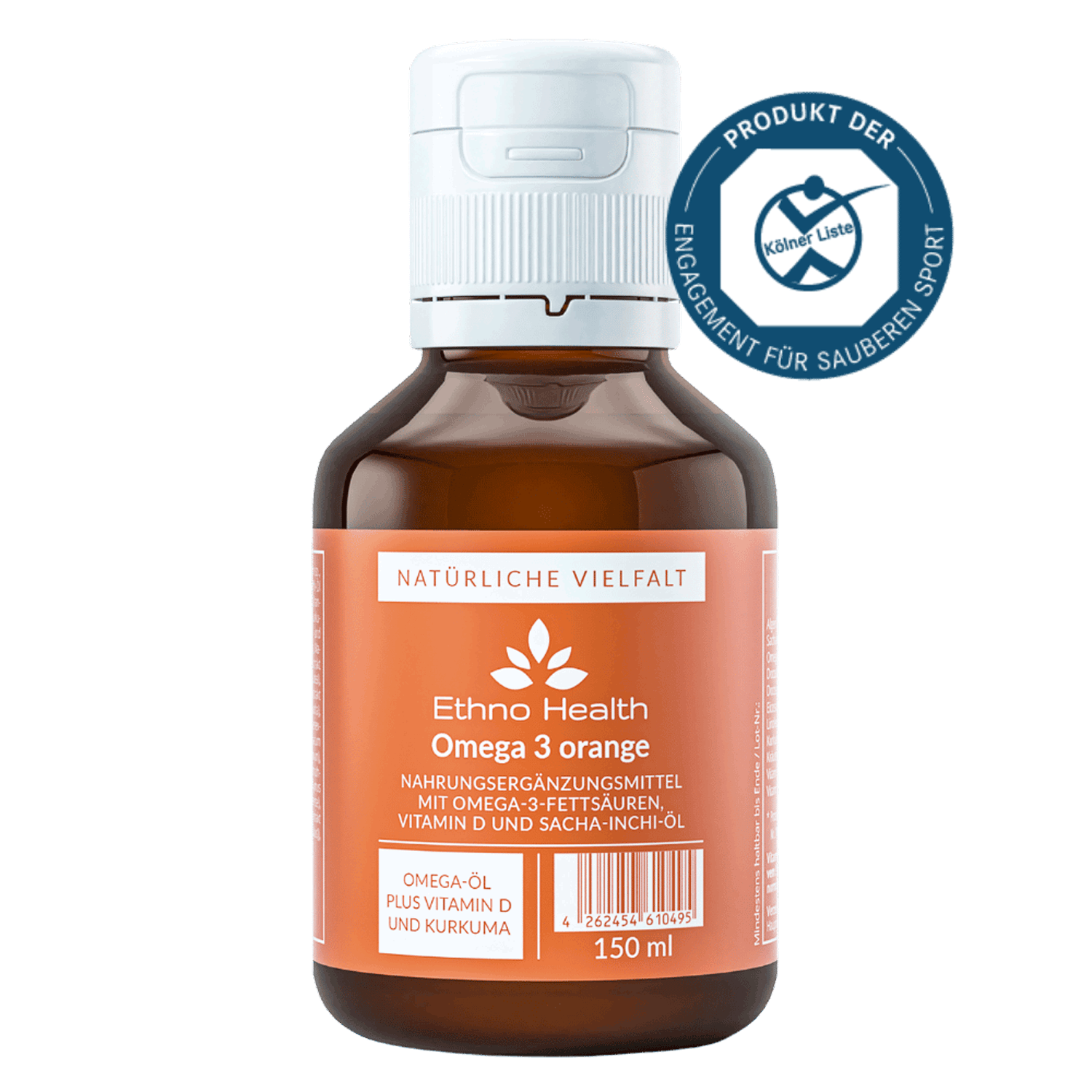 Ethno Health Omega 3 orange mit Vitamin D, 150 ml  EAN: 4262454610495