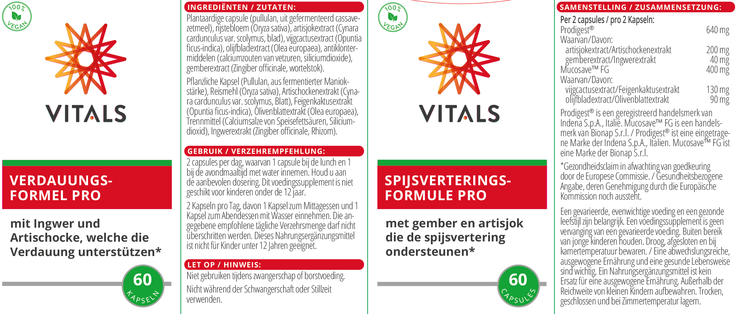 Vitals Verdauungsformel Pro, 60 Kapseln  EAN: 8716717004119
