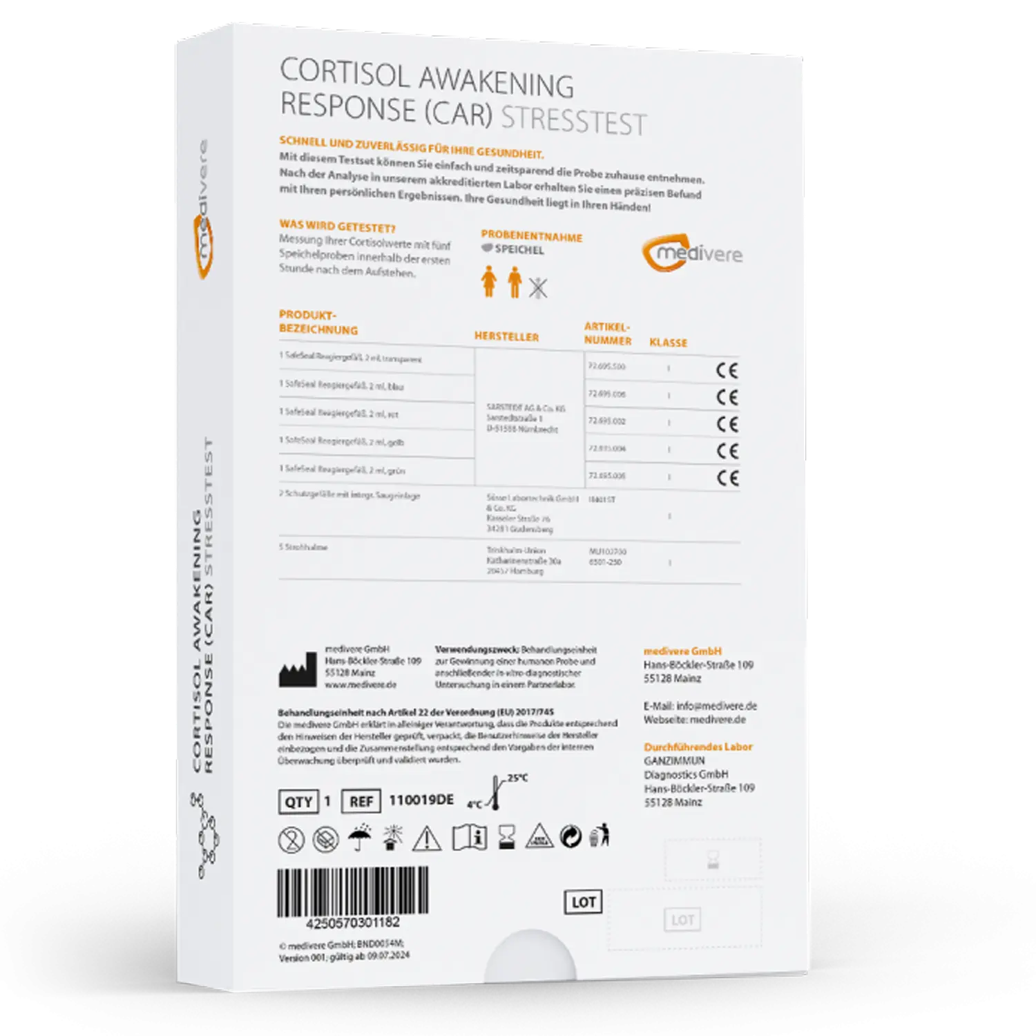 Cortisol Awakening Response (CAR) Saliva Test