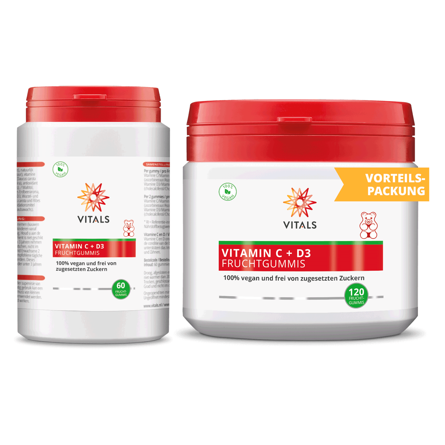 Vitamin C + D3, 60 Fruchtgummis