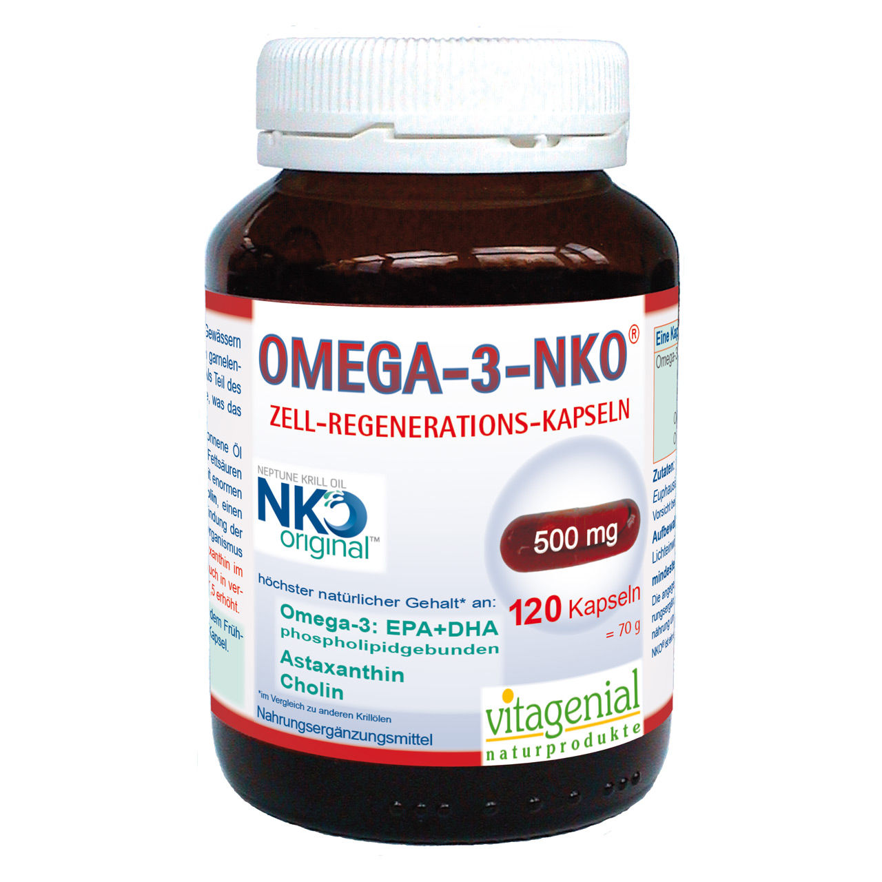 Omega 3 NKO Krillöl von Vitagenial in 120 Kapseln Version