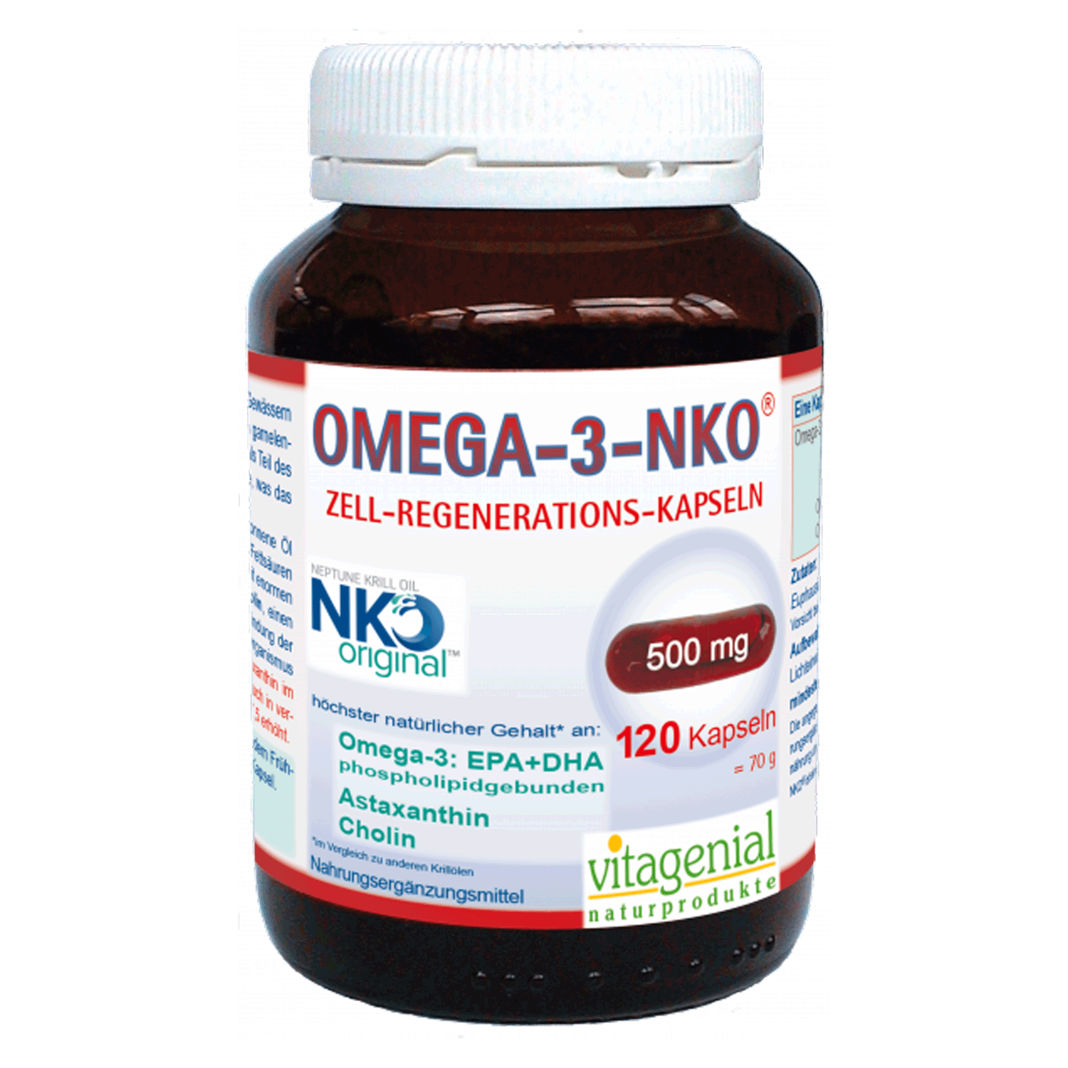 Omega 3 NKO Krillöl Vitagenial 120 Kapseln Omega 3 NKO Krillöl von Vitagenial in 120 Kapseln Version