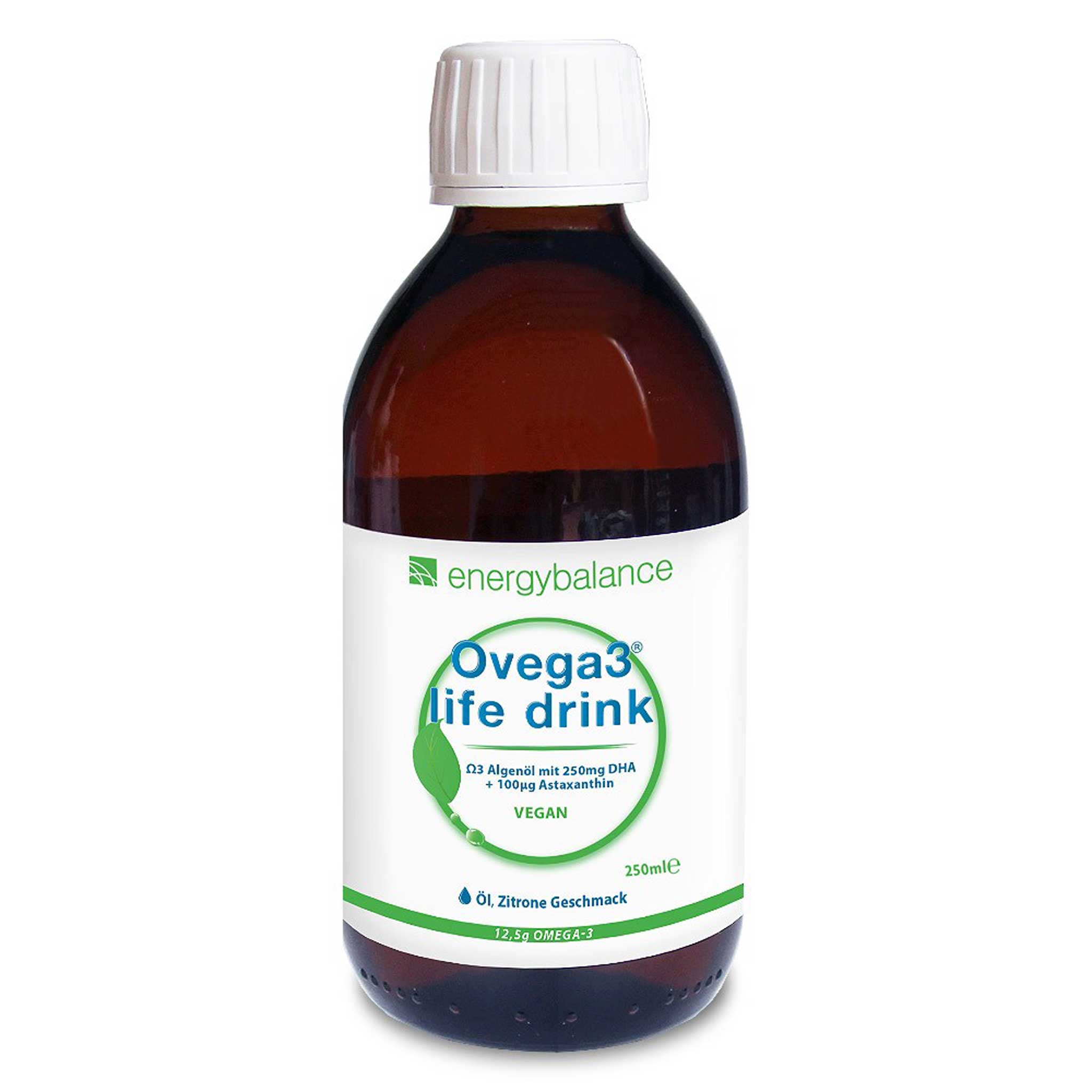 Ovega3 life drink DHA Algenöl + Astaxanthin, 250 ml