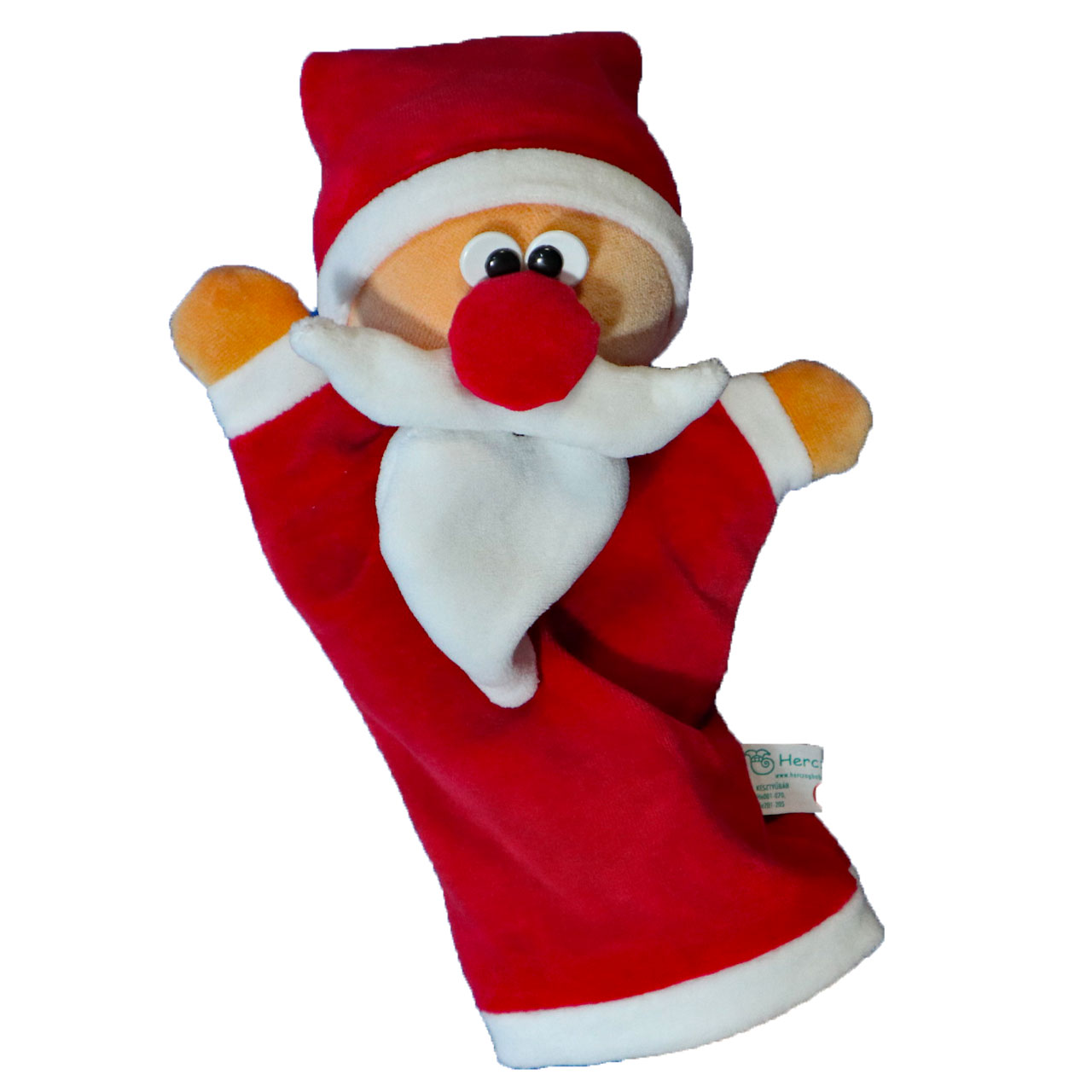 Papá Noel marioneta de mano con saco