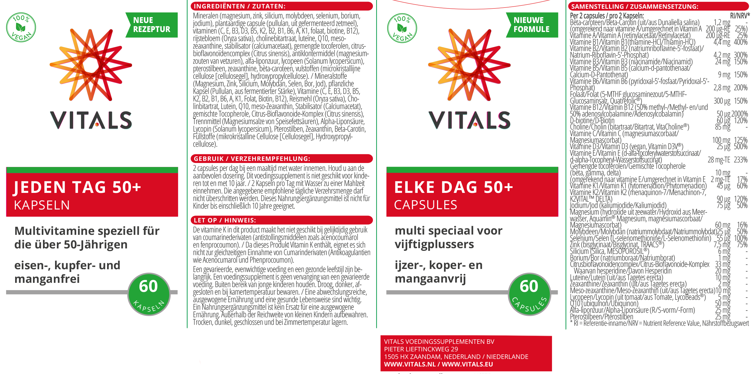 Vitals Jeden Tag 50+ Multivitamine, 60 Kapseln  EAN: 8716717004775