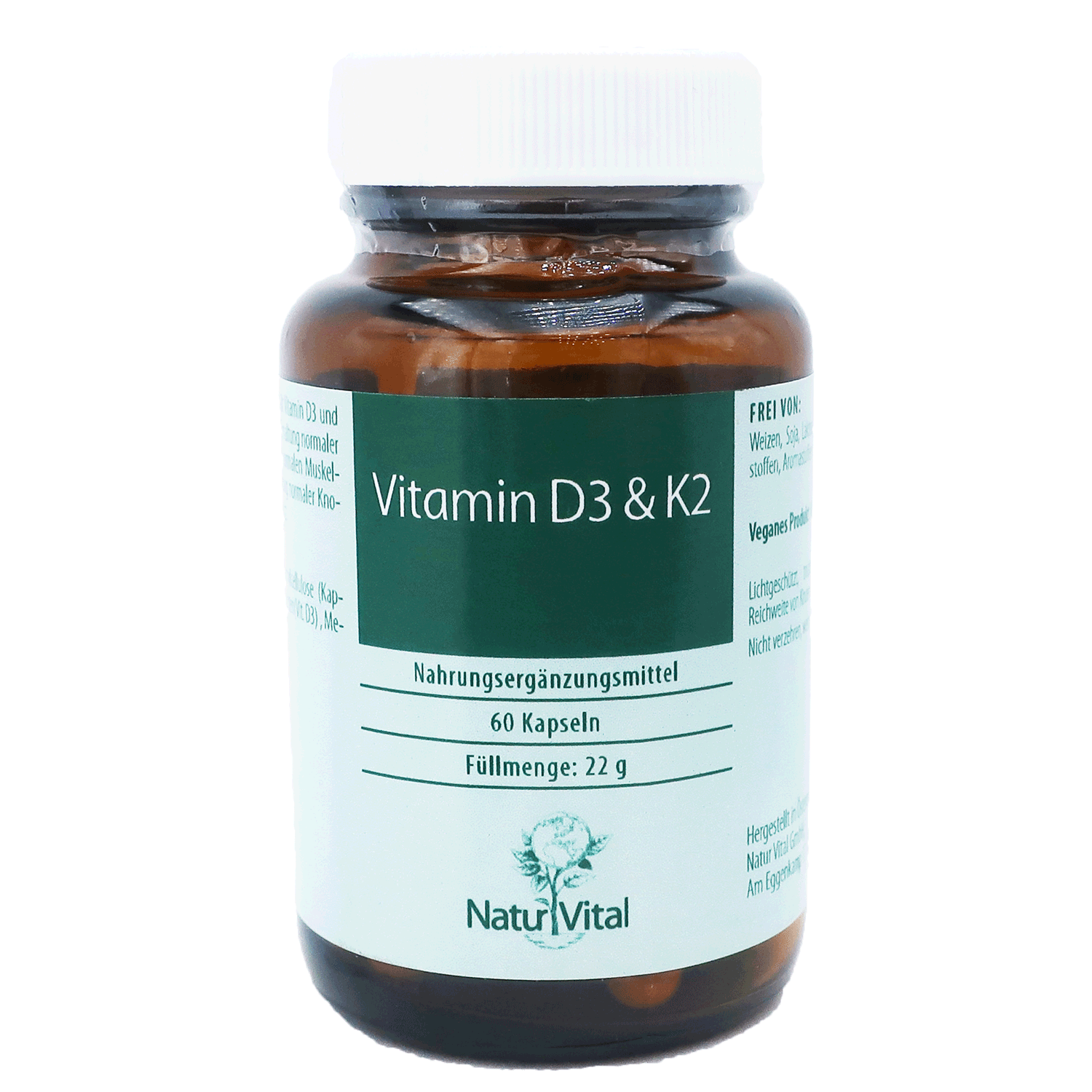 Vitamin D3 & K2, 60 capsules