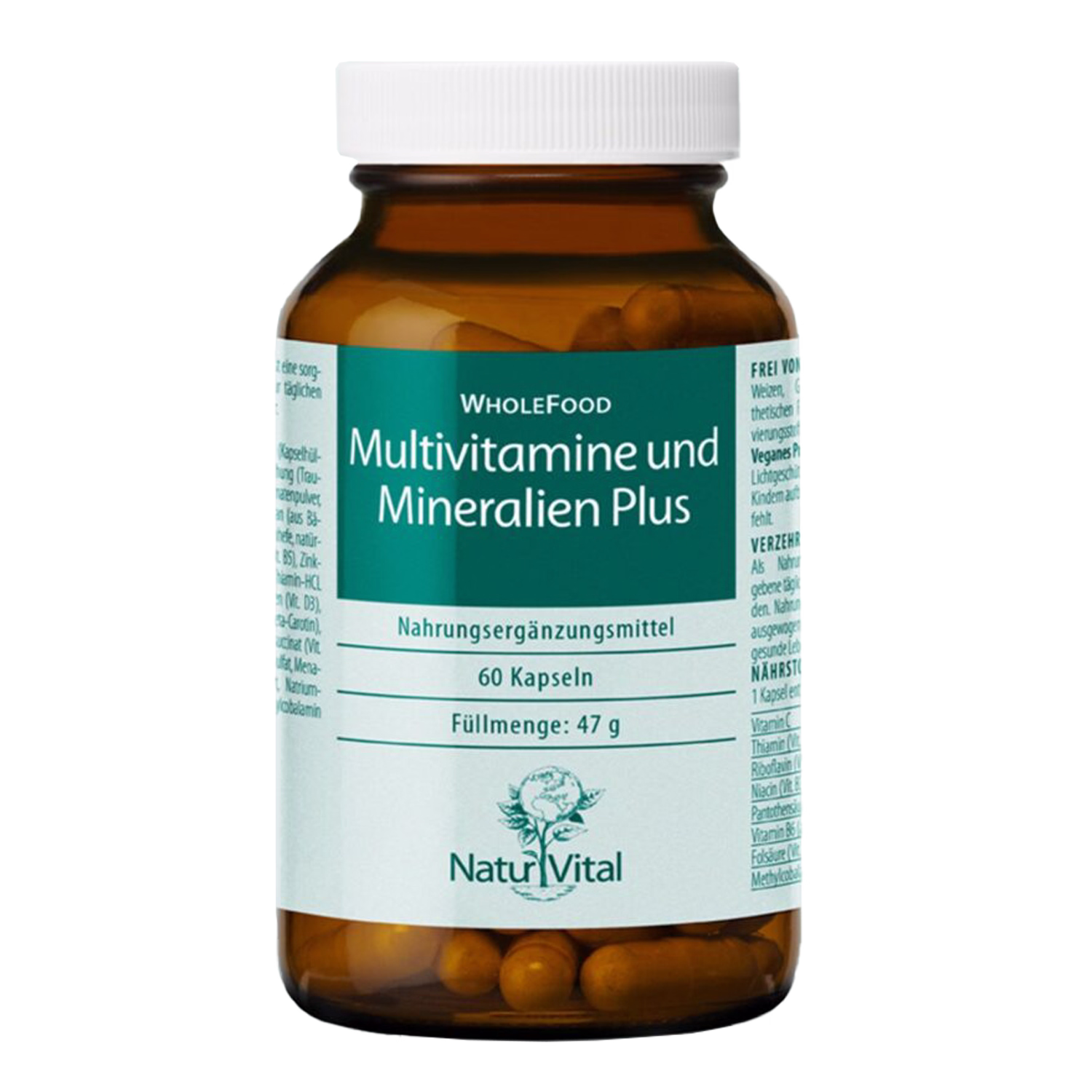 Multivitamine Mineralien Plus Natur Vital 60 Kapseln Multivitamine und Mineralien Plus von Natur Vital beinhaltet 60 Kapseln