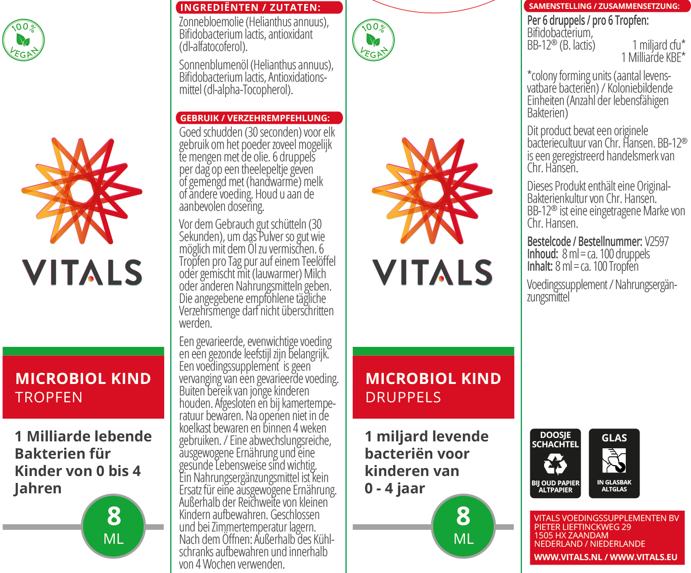 Vitals Microbiol Kind Tropfen 8 ml, 16 Tagesdosen  EAN: 8716717002597