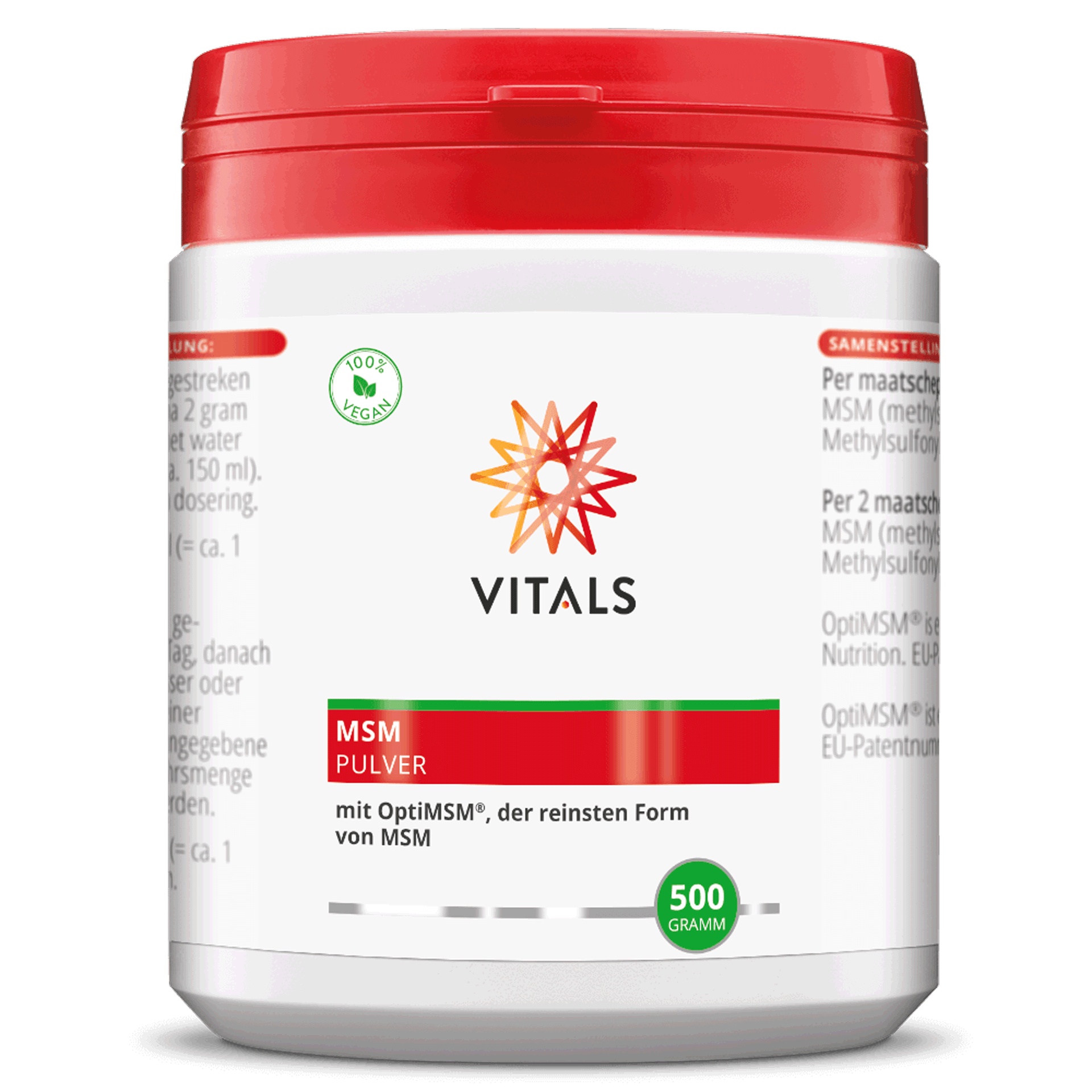 Vitals MSM Pulver mit OptiMSM, 500 Gramm  EAN: 8716717000173
