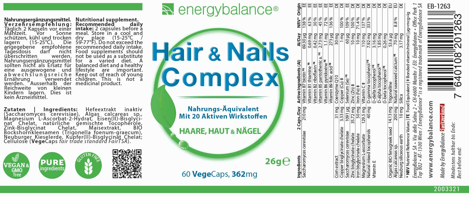 Hair and Nails Etikett von Energybalance