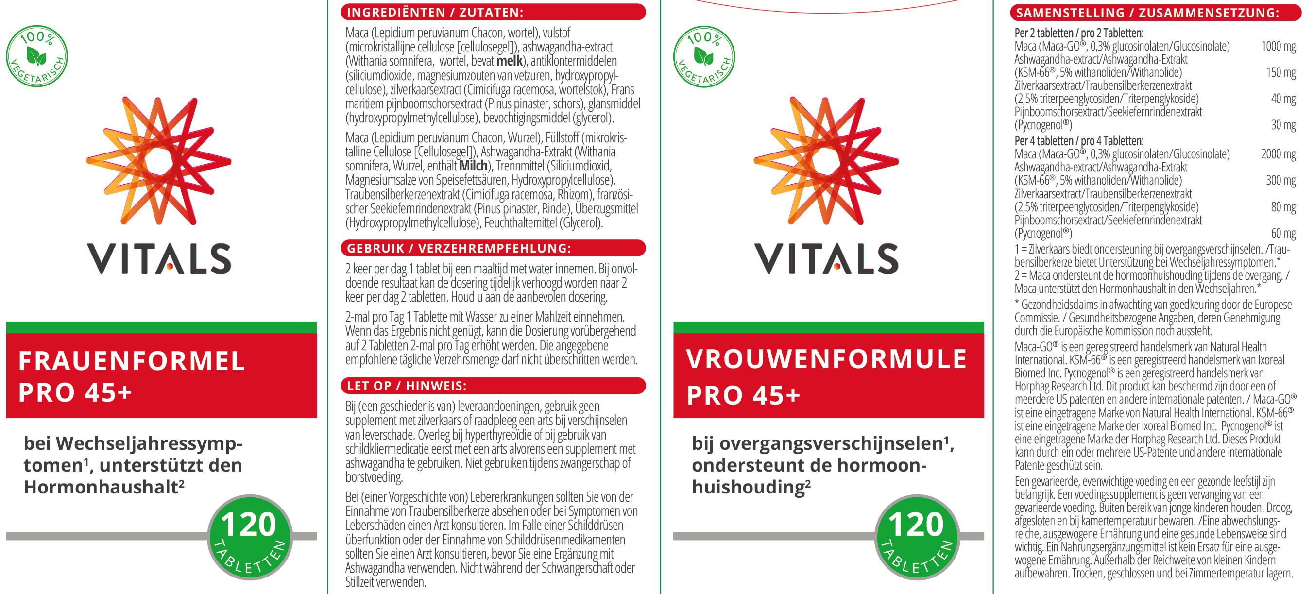 Vitals Women's formula Pro 45+, 60 tablets  EAN: 8716717003747