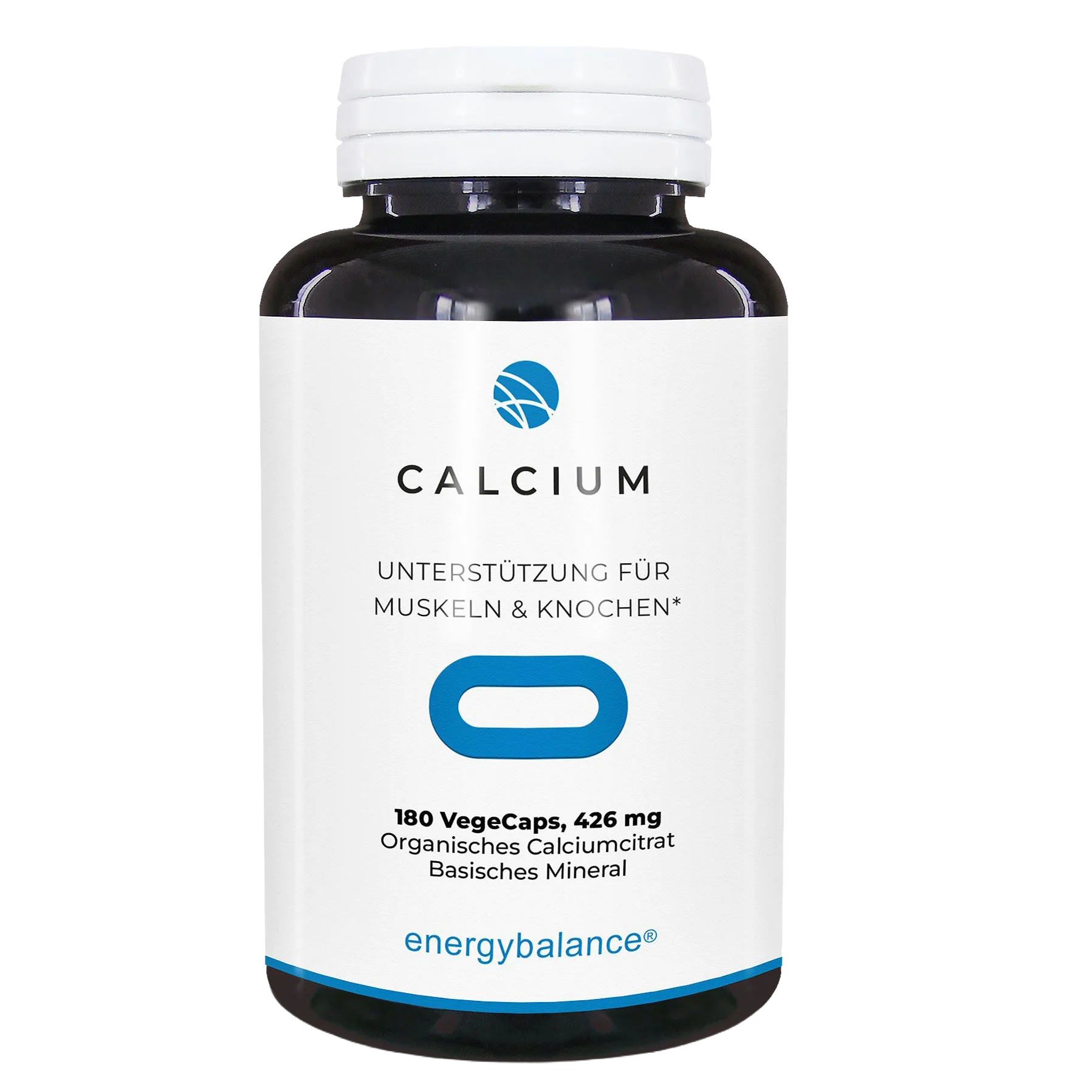 EnergyBalance Calcium (Calciumcitrat mit hoher Bioverfügbarkeit=, 180 VegeCaps EAN: 7640108200570