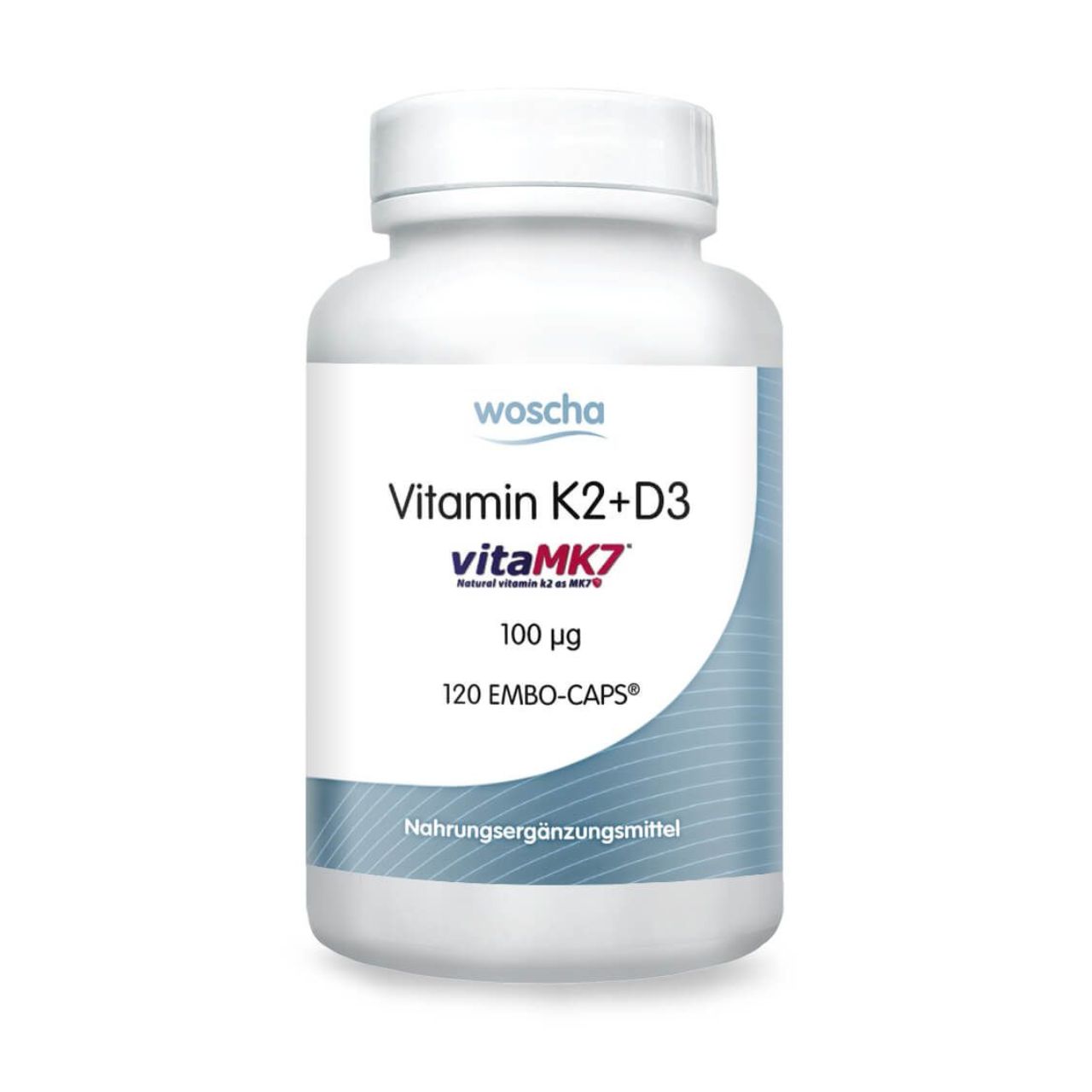 Woscha Vitamin K2 + D3 von podo medi beinhaltet 120 Kapseln