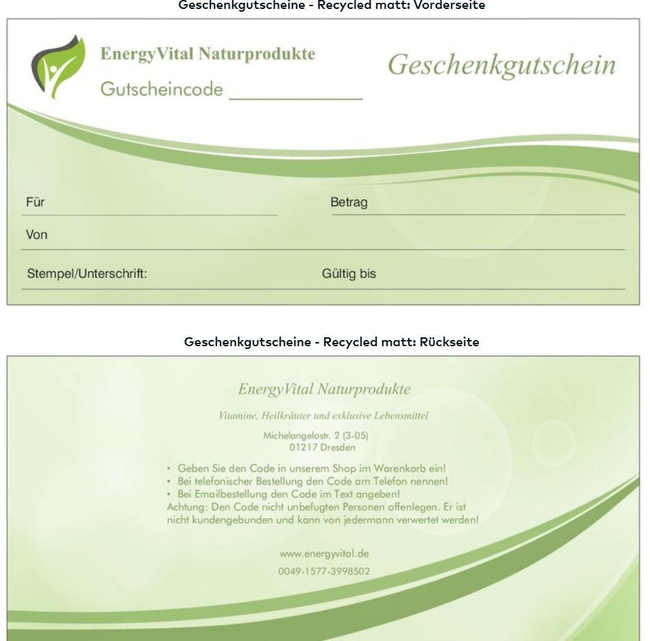EnergyVital Gift voucher  EAN: