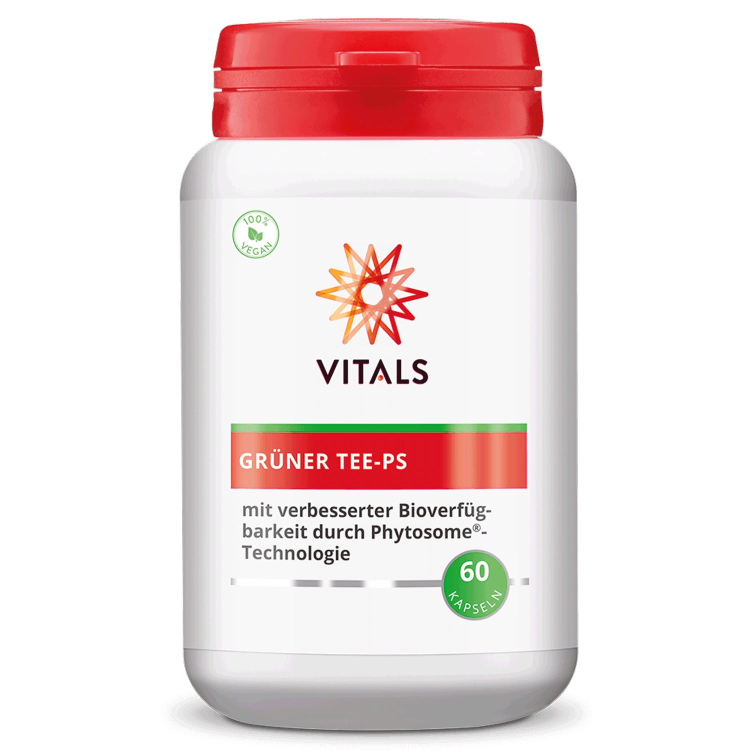 Vitals Grüner Tee-PS Grüntee-Extrakt, 60 Kapseln  EAN: 8716717003761