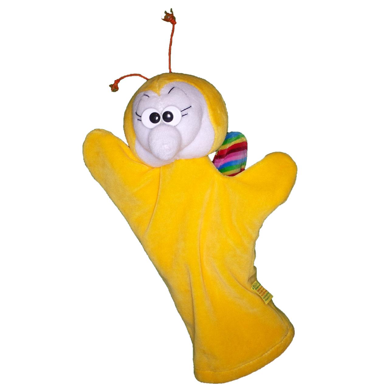 Guanto marionetta farfalla giallo-arancio