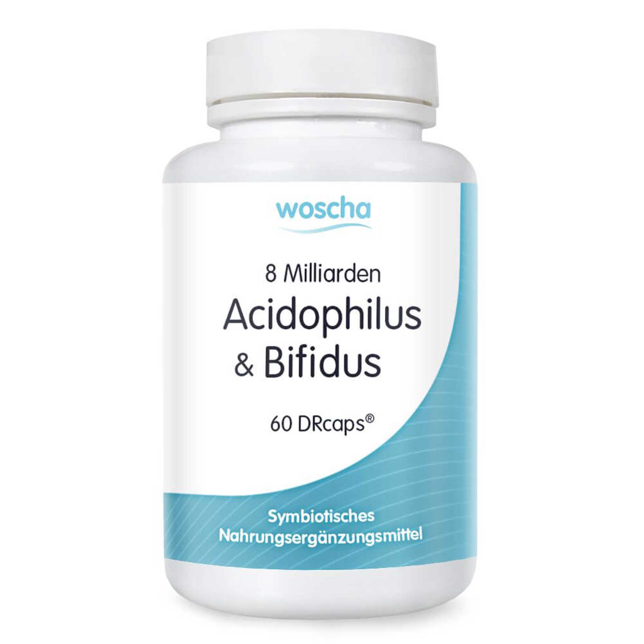 Woscha 8 Milliarden Acidophilus und Bifidus von podo medi beinhaltet 60 Kapseln