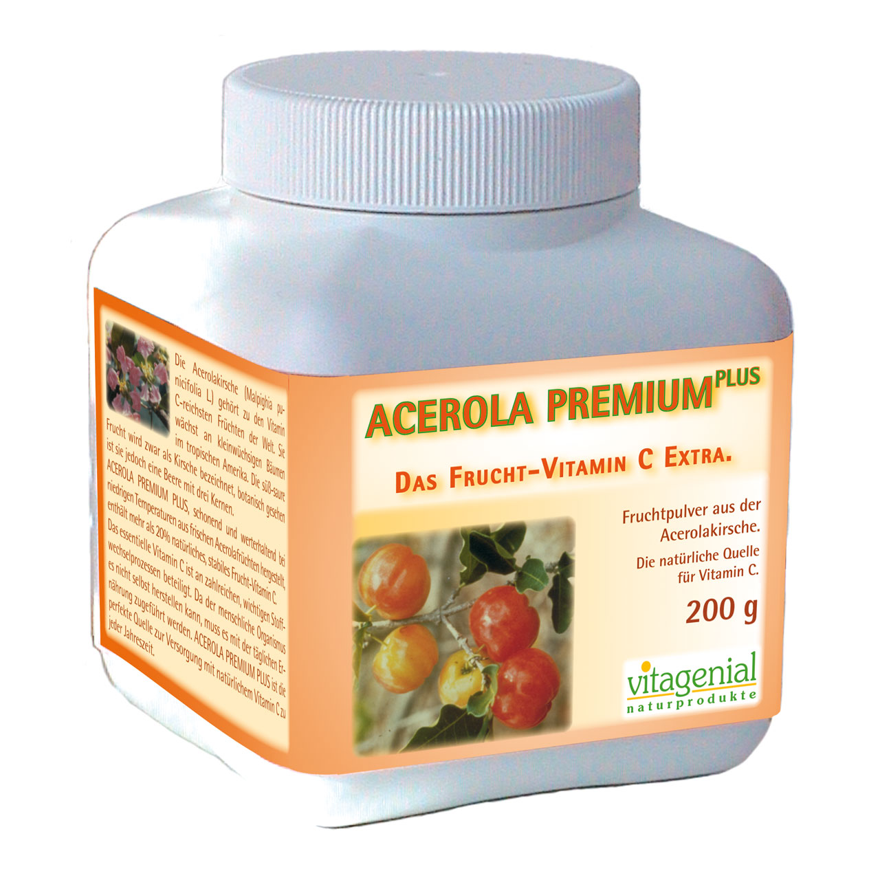Acerola Premium Plus von Vitagenial in der 200 Gramm Variante