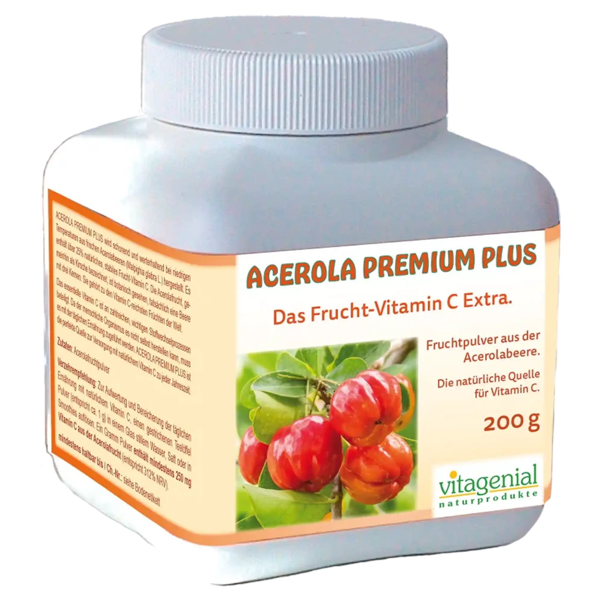 Acerola Premium Plus von Vitagenial in der 200 Gramm Variante