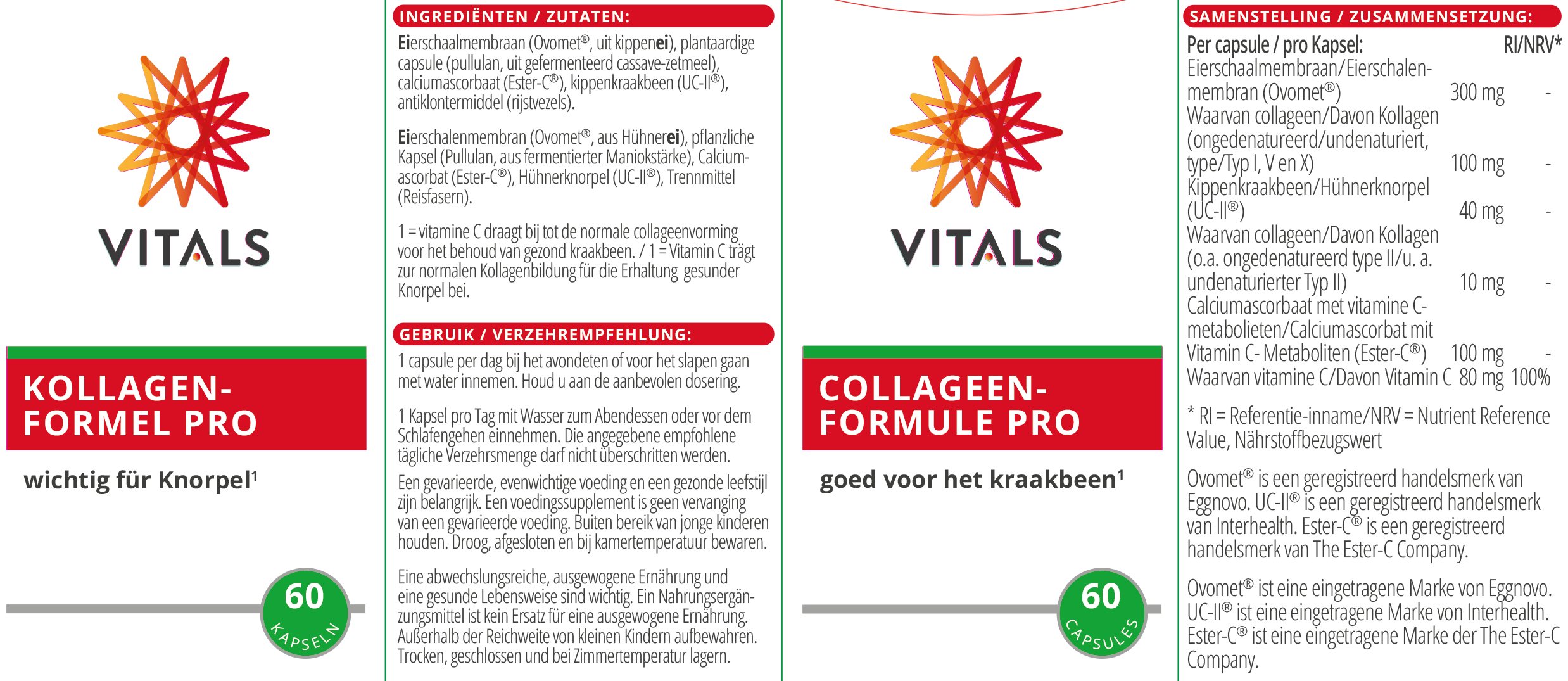 Etikett Kollagenformel von Vitals Kollagenformel von Vitals Etikett