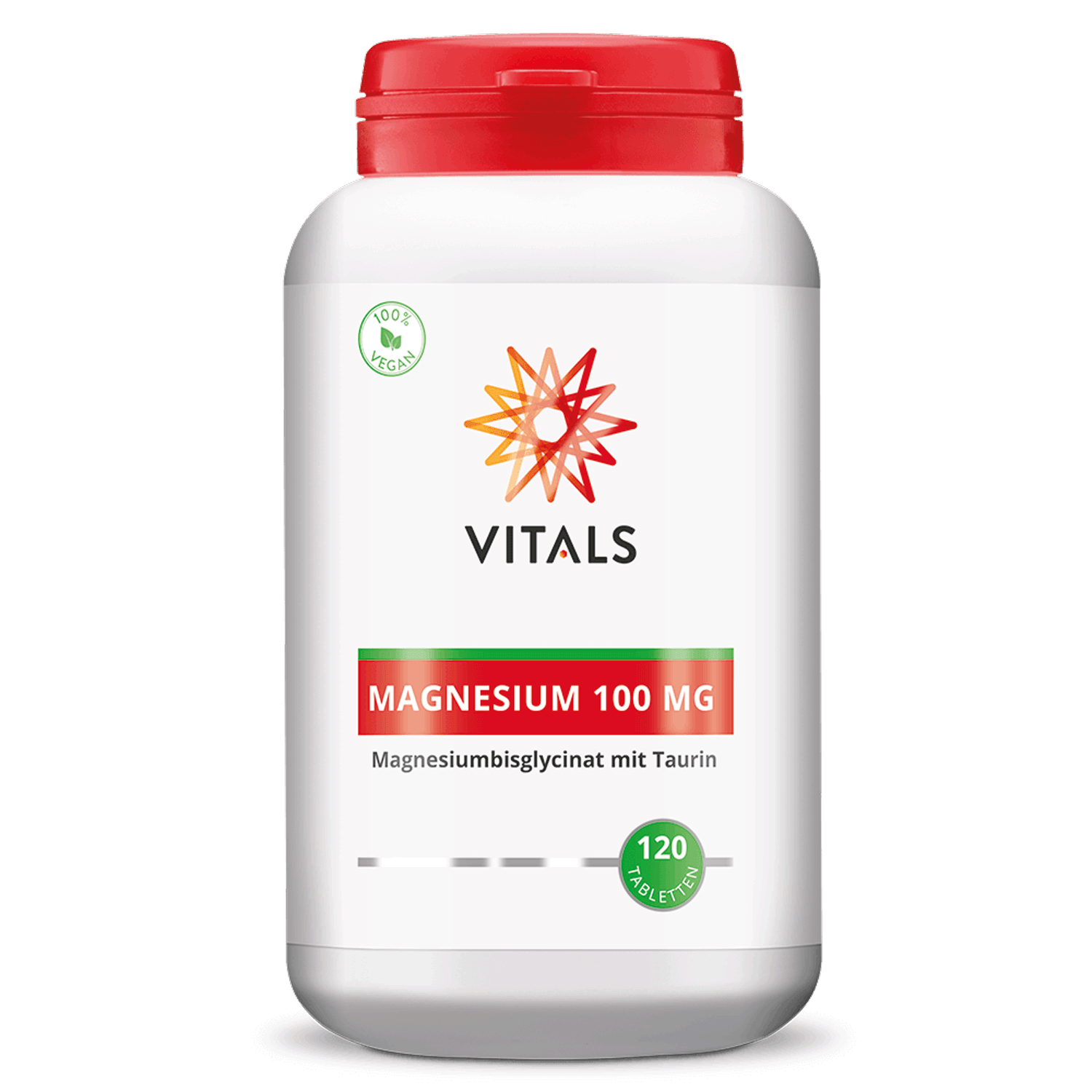 Vitals Magnesiumbisglycinat 100 mg mit Taurin, 120 Tabletten  EAN: 8716717002696