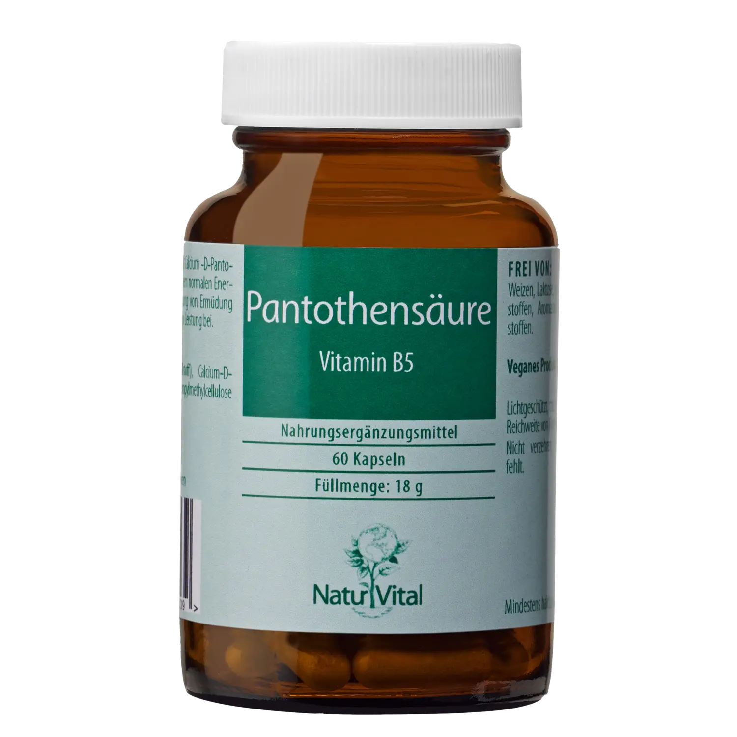 Natur Vital Pantothensaeure Vitamin B5, 60 Kapseln. EAN: 4262512990569