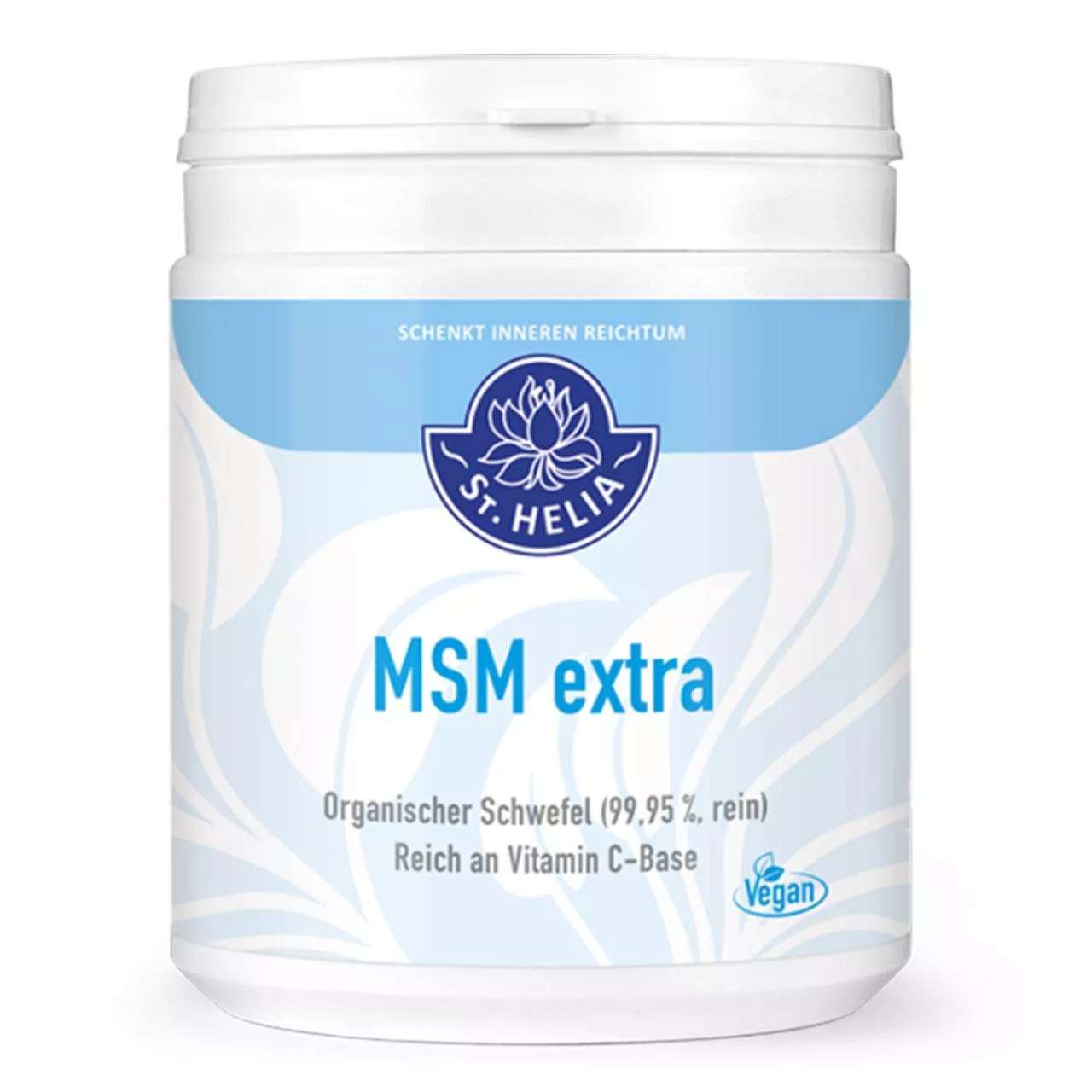 MSM extra plus Vitamin C Pulver St. Helia 500 g MSM extra plus Vitamin C Pulver von St. Helia beinhaltet 500 Gramm