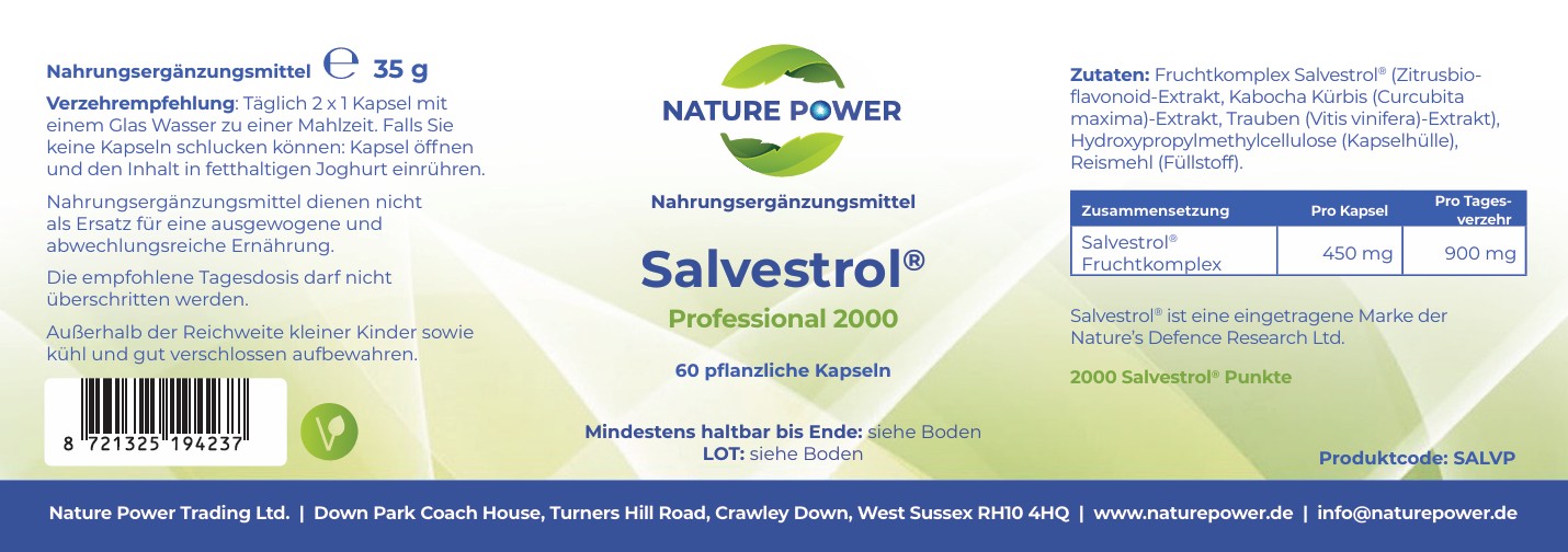 Nature Power Salvestrol Professional 2000, 60 pflanzliche Kapseln  EAN: 8721325194237