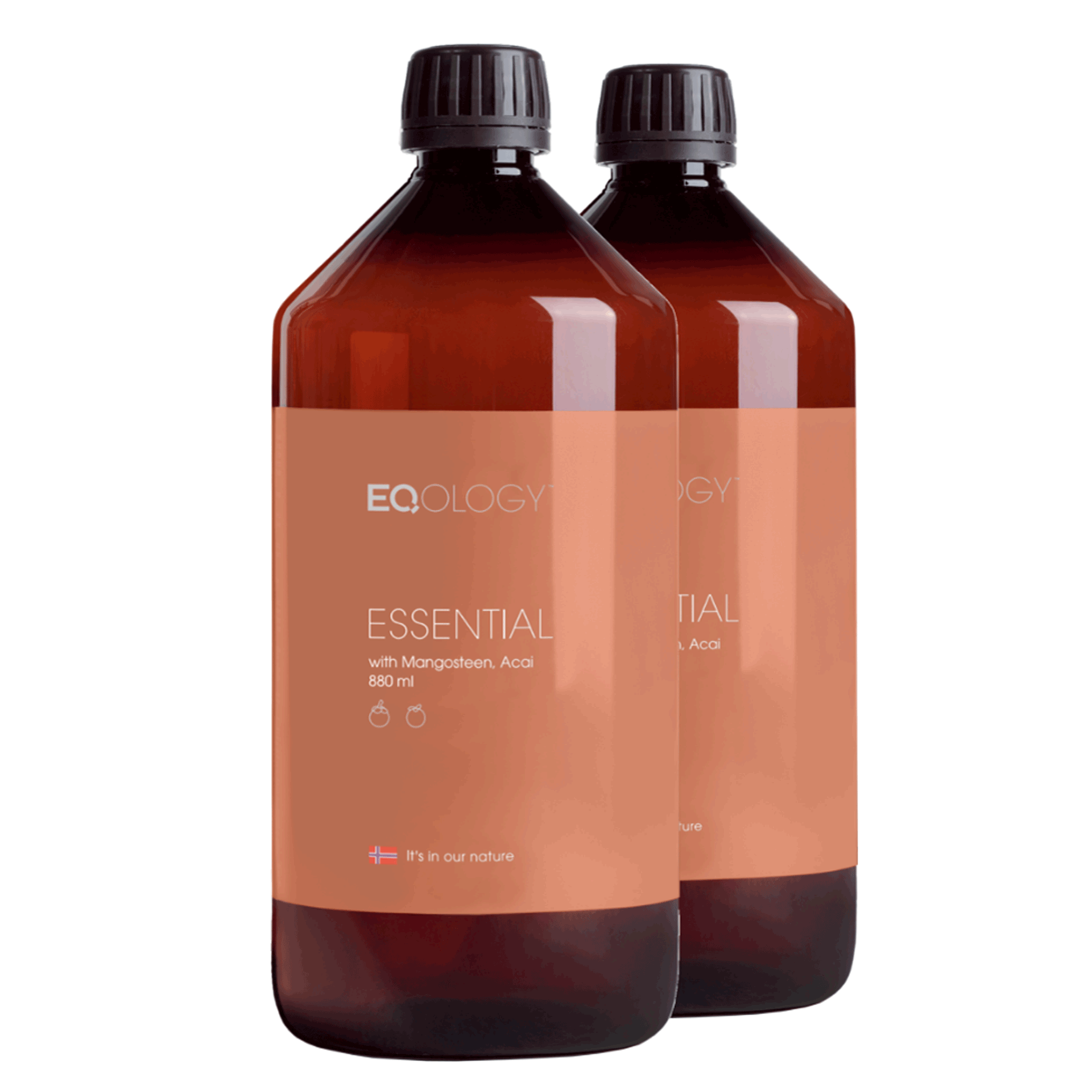 Eqology Essential Flüssige Multivitamin- und Multimineralien mit Mangosteen, Acai und Heidelbeere, 2 x 880 ml