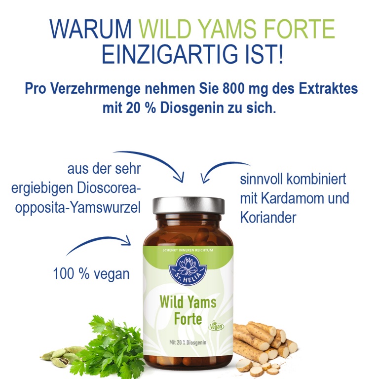 St. Helia Wild Yams Forte with 20% diosgenin, 120 capsules Yam root EAN: 4260296430851
