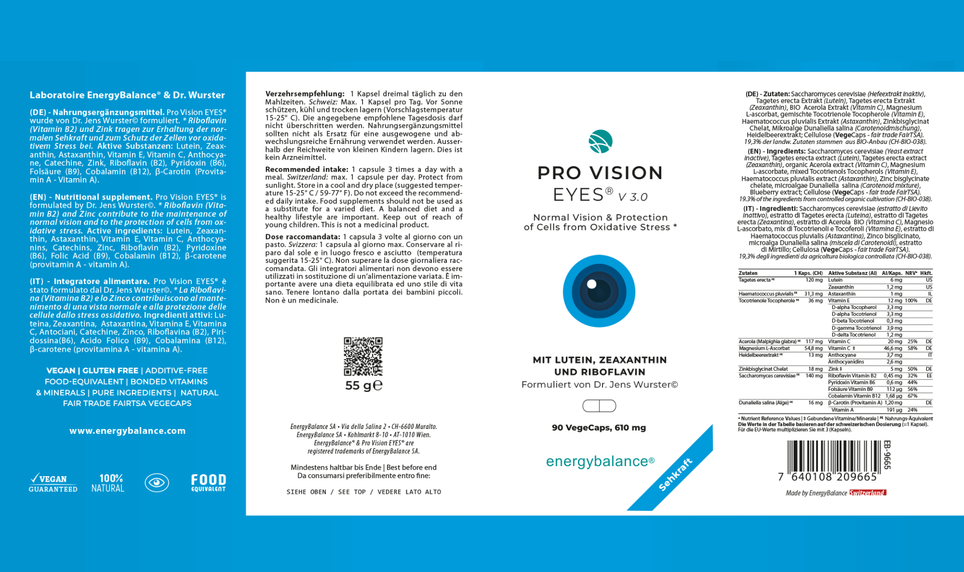 Pro Vision Eyes Etikett von Energybalance Pro Vision Eyes Etikett von Energybalance