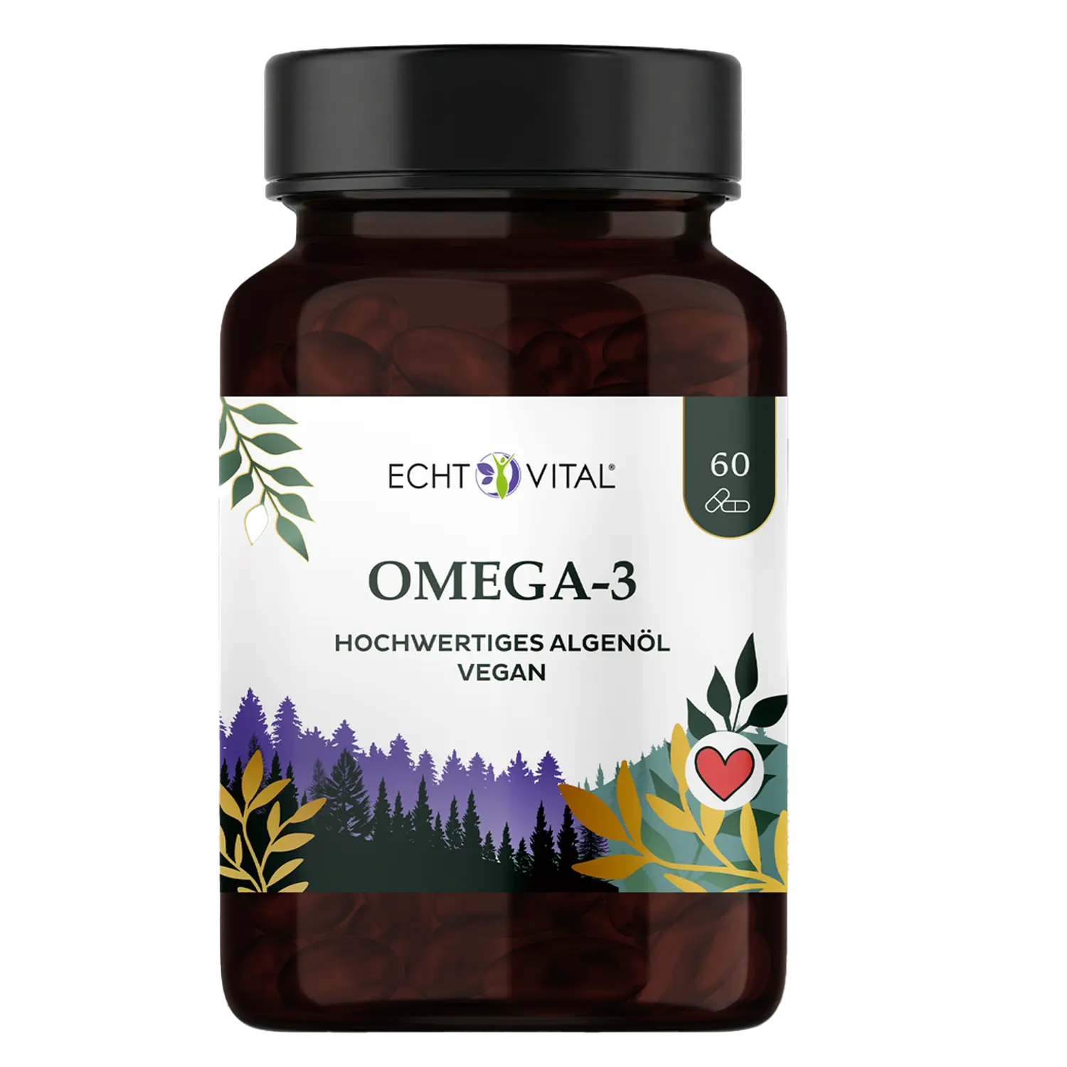 Echt Vital Omega-3 algenolie, 60 capsules  EAN: 4260635730338