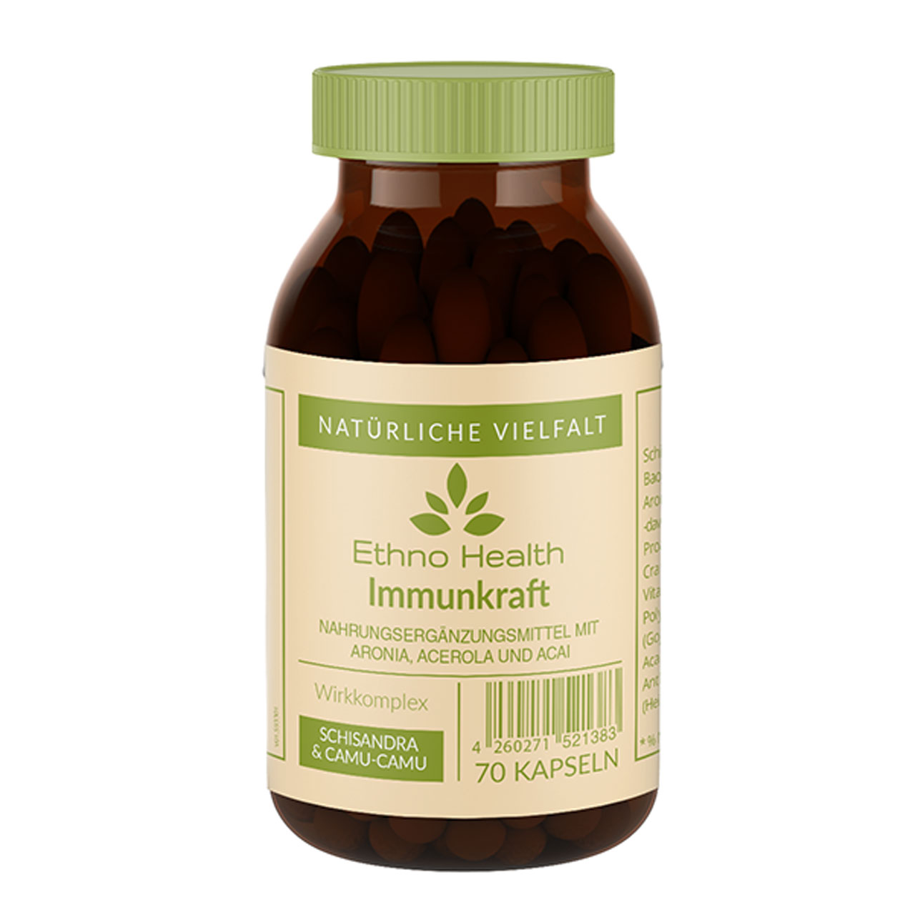 Immunkraft von Ethno Health beinhaltet 70 Kapseln