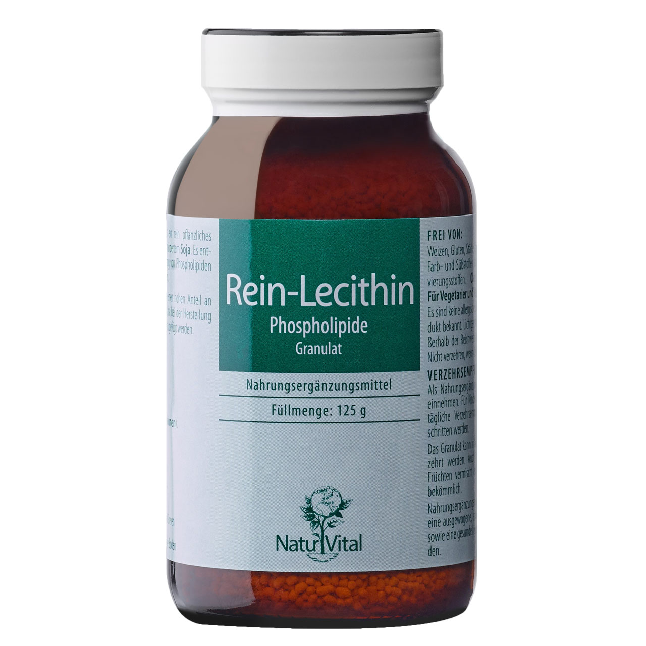 Rein Lecithin Granulat von Natur Vital beinhaltet 125 Gramm