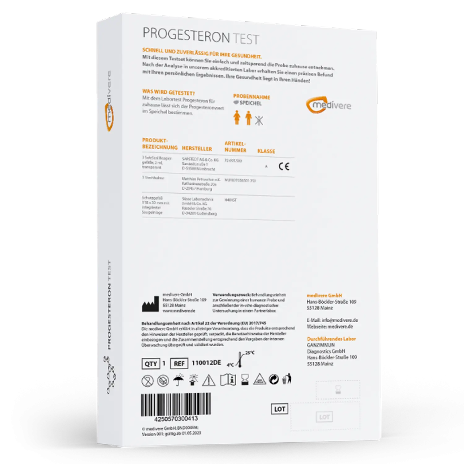 Medivere Progesteron Test  EAN: 4250570300413
