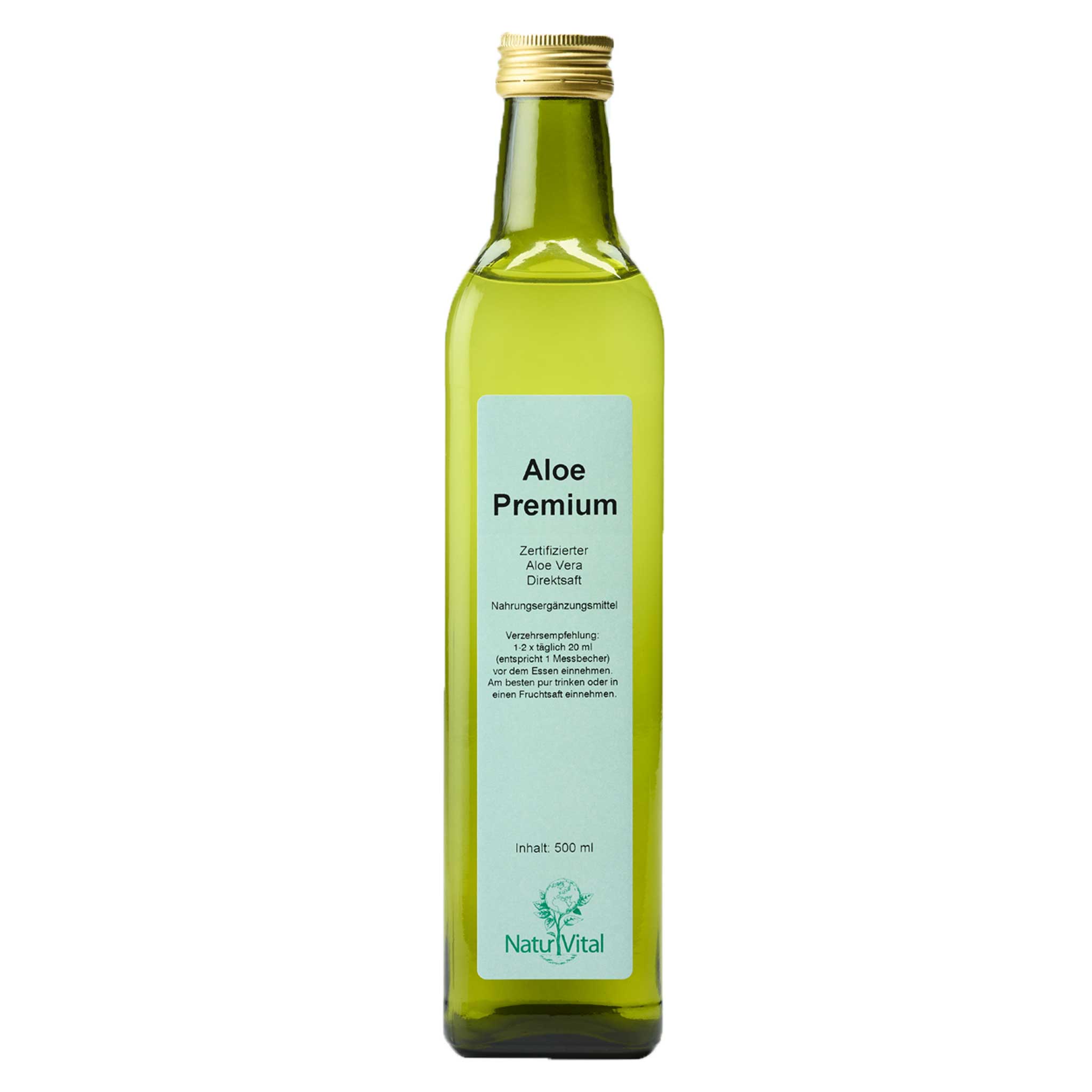Aloe Premium von Natur Vital in 500 Milliliter Flasche Front