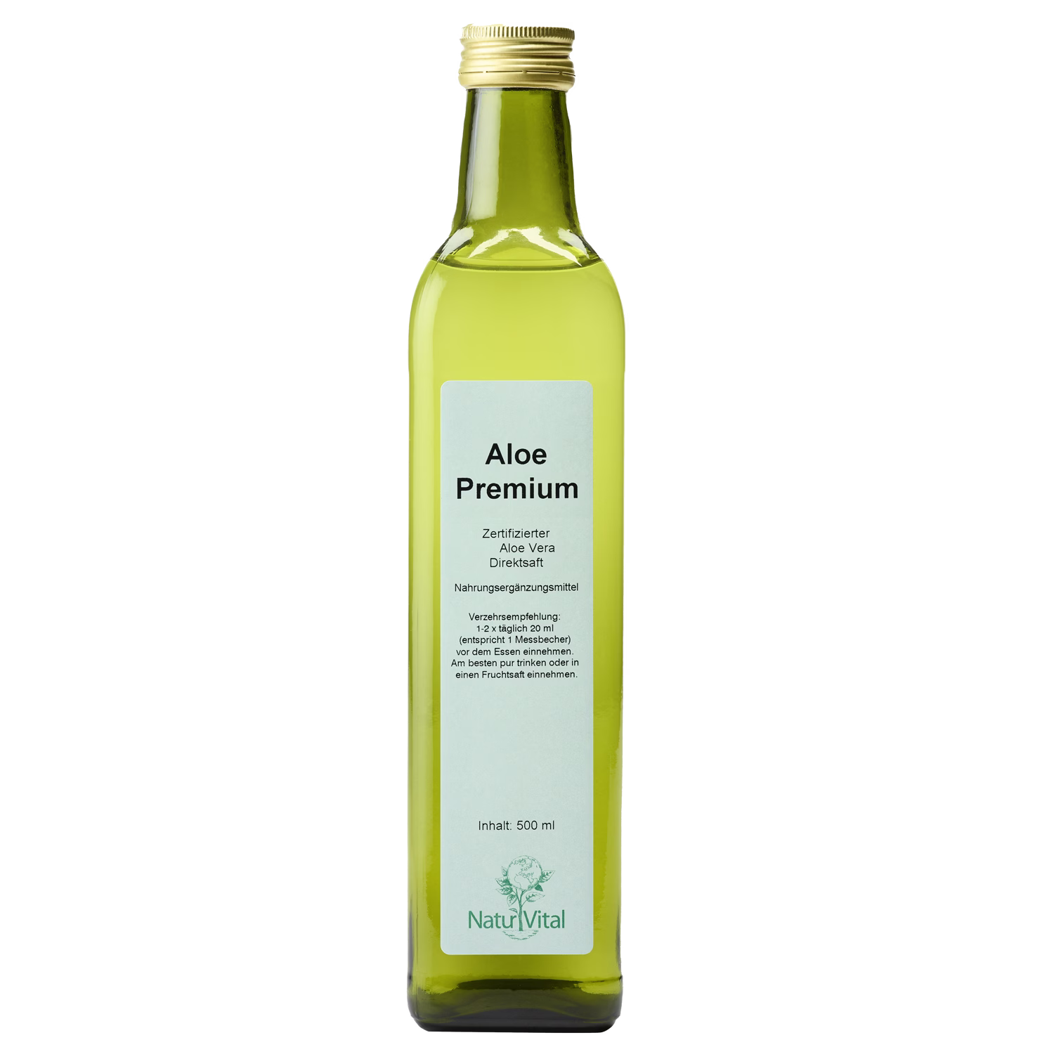 Aloe Premium Natur Vital 500 ml Aloe Premium von Natur Vital in 500 Milliliter Flasche Front