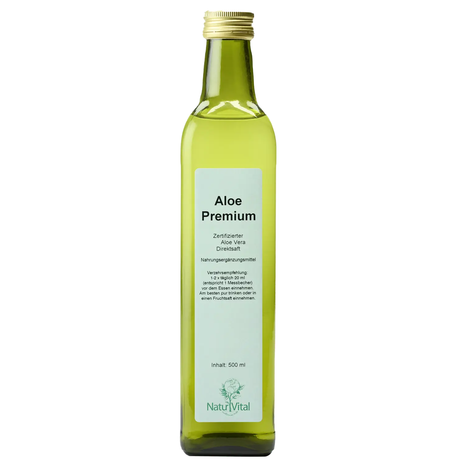 Aloe Premium von Natur Vital in 500 Milliliter Flasche Front