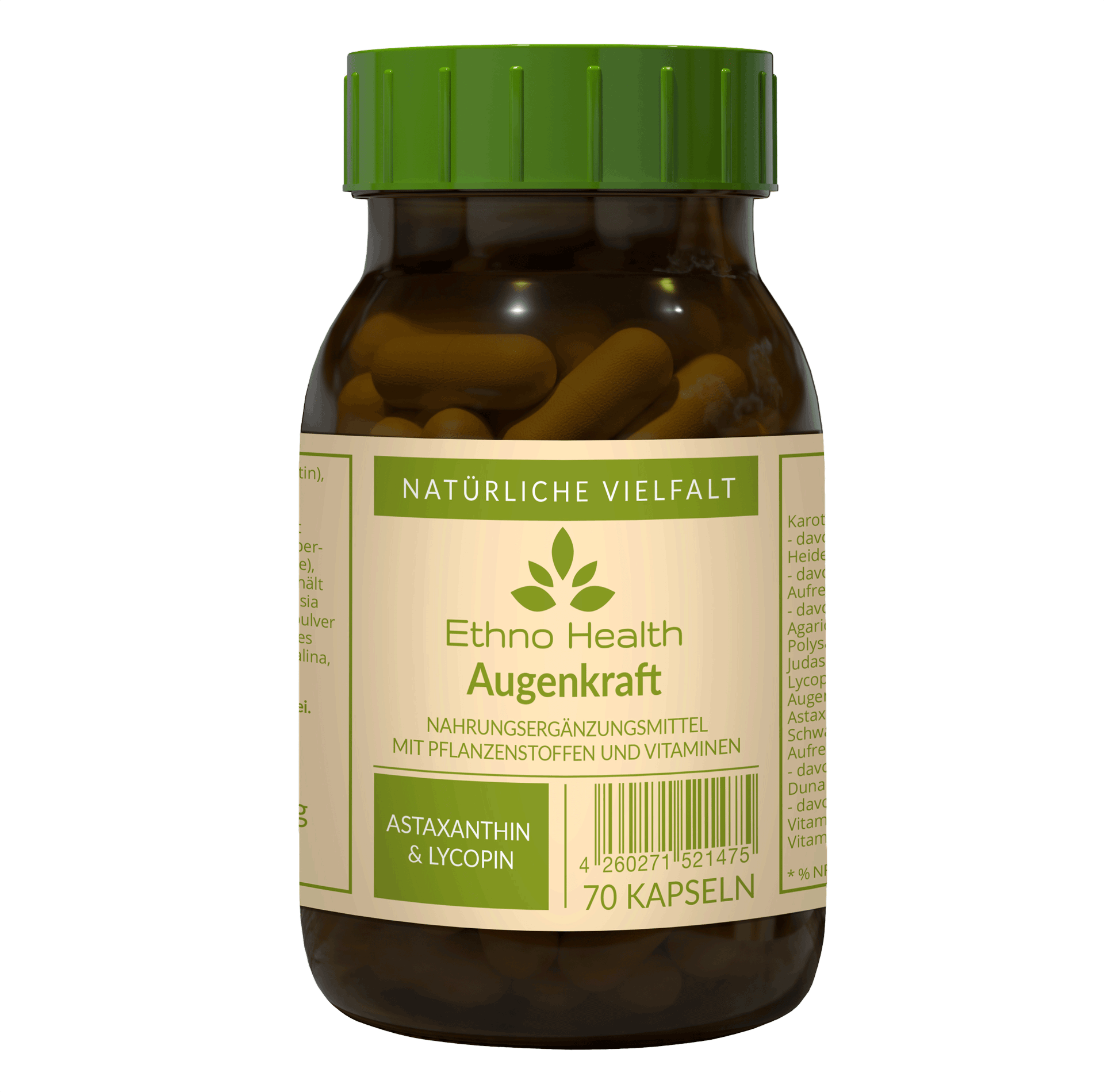 Augenkraft von Ethno Health beinhaltet 70 Kapseln