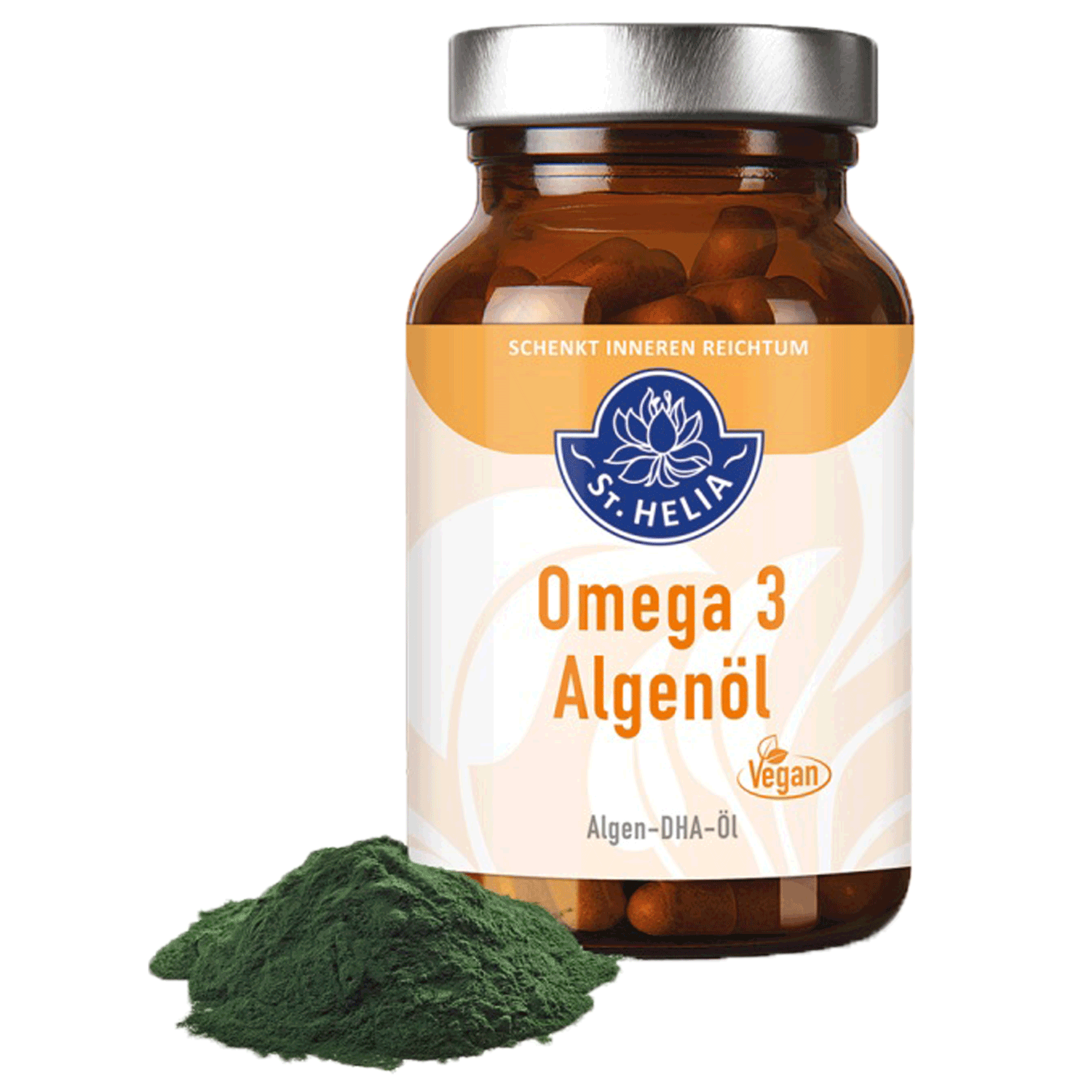 Omega 3 Algenöl mit DHA von St. Helia beinhaltet 90 Kapseln Omega 3 Algenöl mit DHA von St. Helia beinhaltet 90 Kapseln