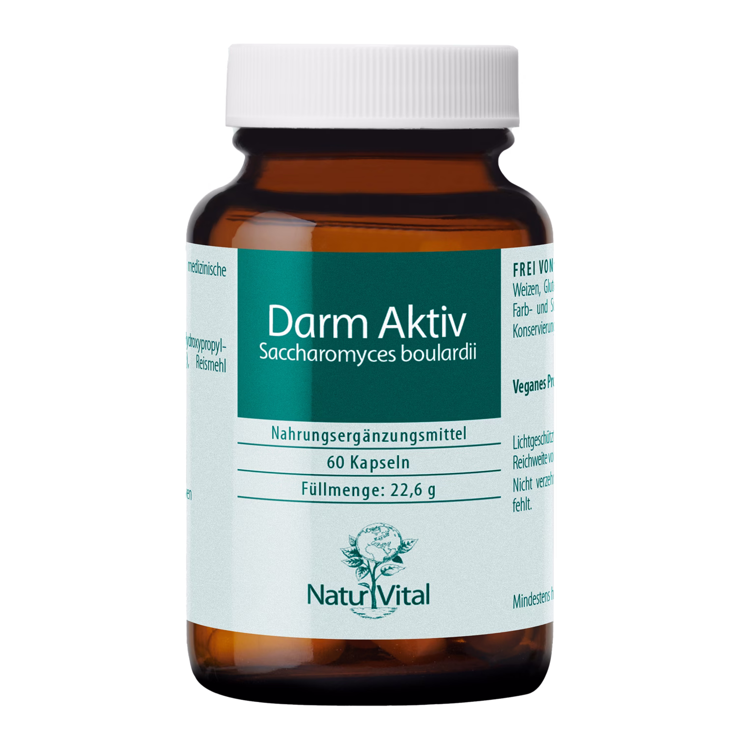 Darm Aktiv Natur Vital 60 Kapseln Darm Aktiv von Natur Vital beinhaltet 60 Kapseln