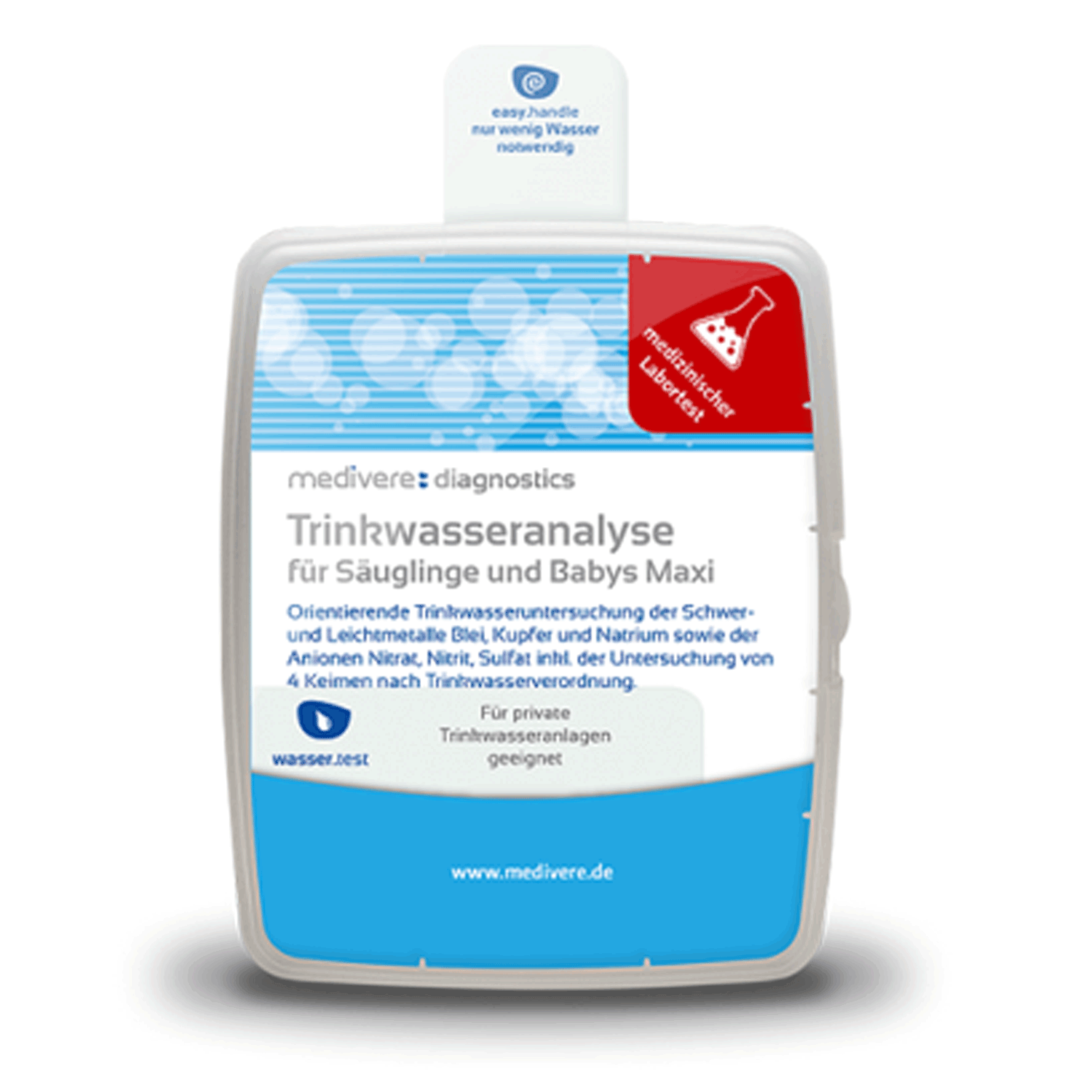 Medivere Trinkwasseranalyse für Säuglinge und Babys - MAXI  EAN: 4250570302127